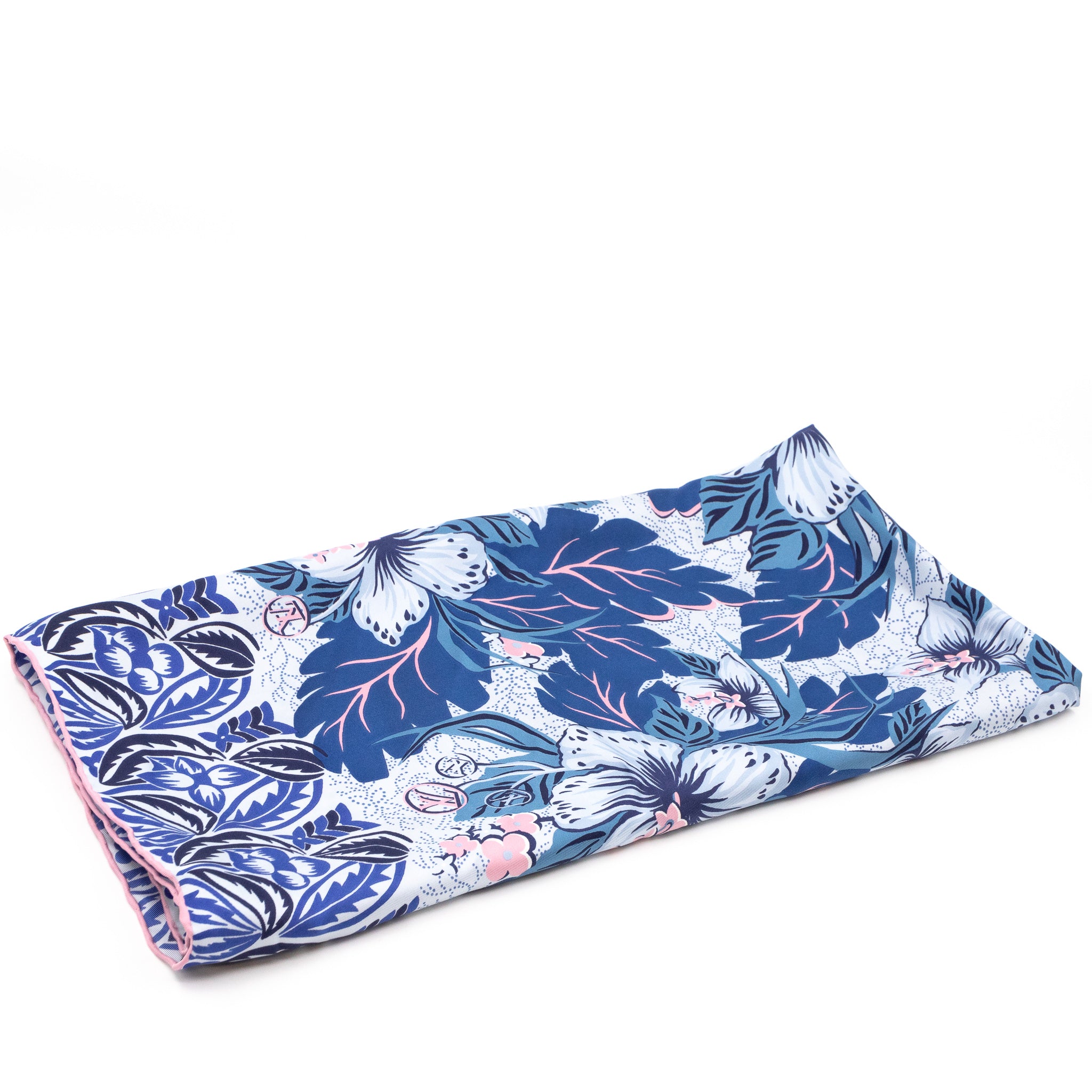 Monokinawa Silk Square Blue & Pink
