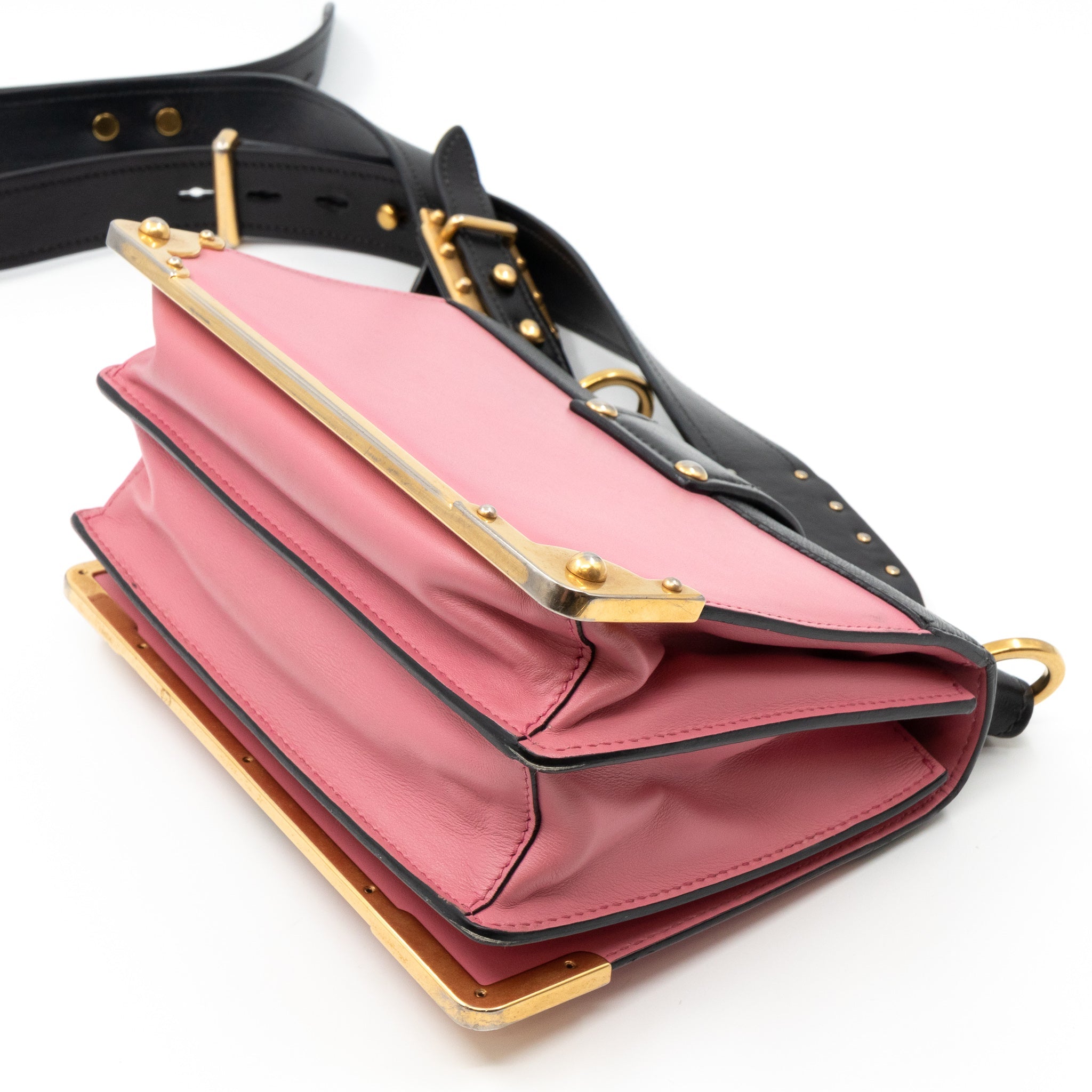 Cahier Light Pink & Black Leather