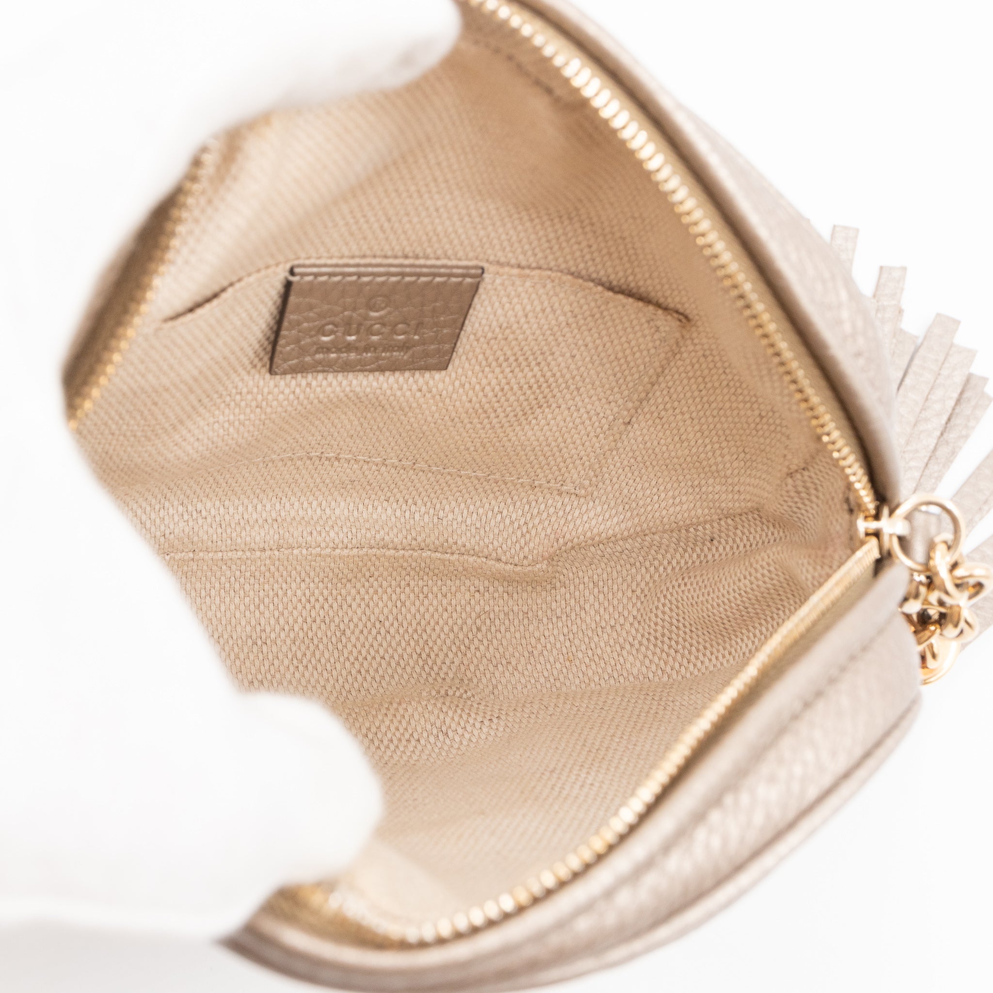 Soho Mini Chain Bag Champagne Leather