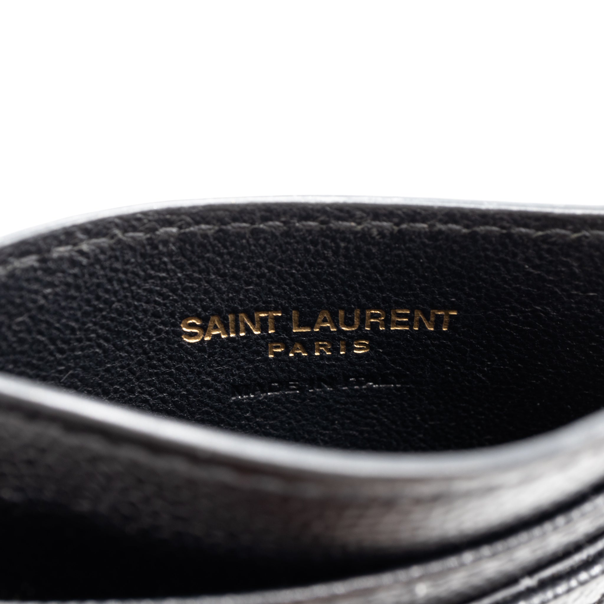 YSL Card Holder Black Leather