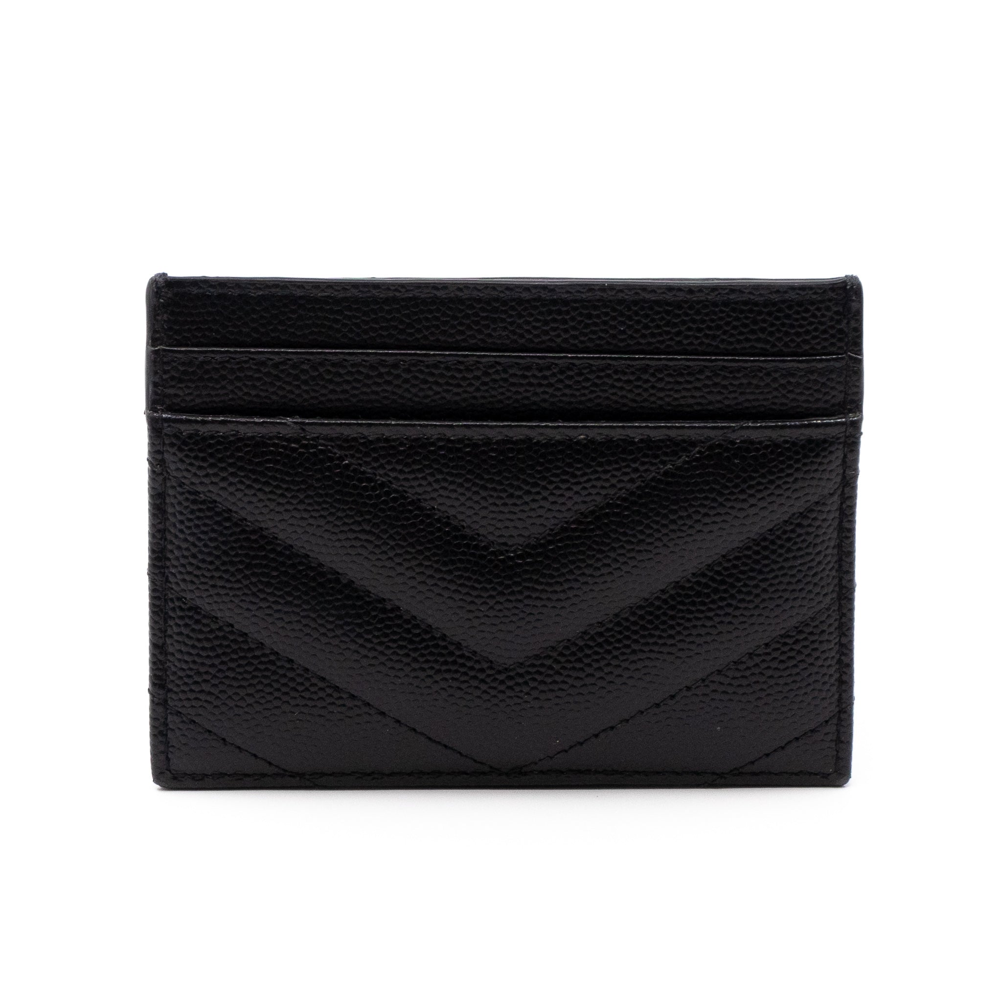 YSL Card Holder Black Leather