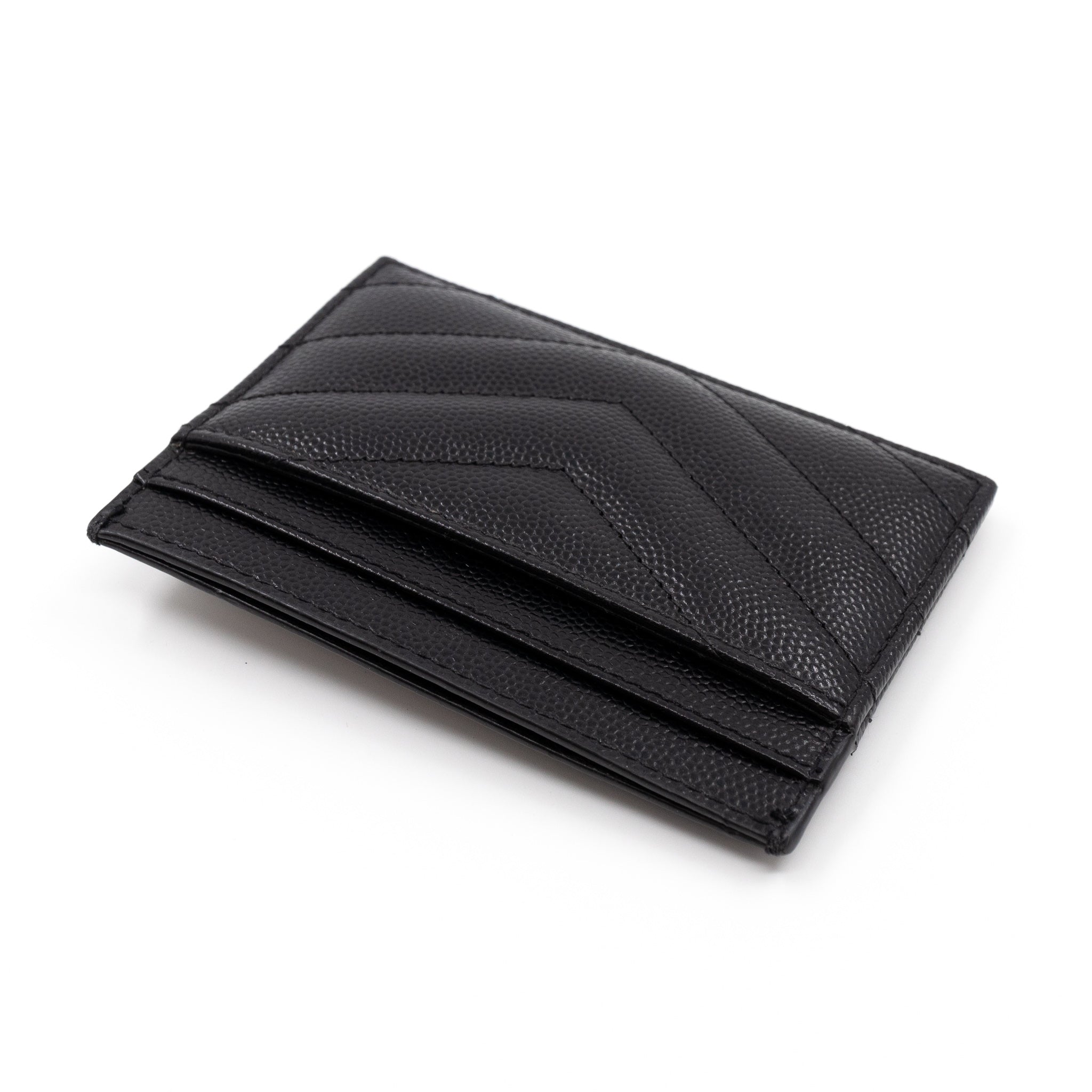 YSL Card Holder Black Leather