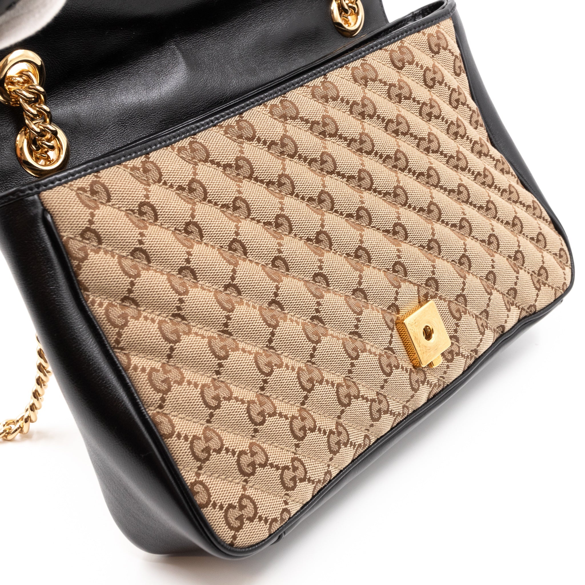 GG Marmont Medium Shoulder Bag Beige Canvas