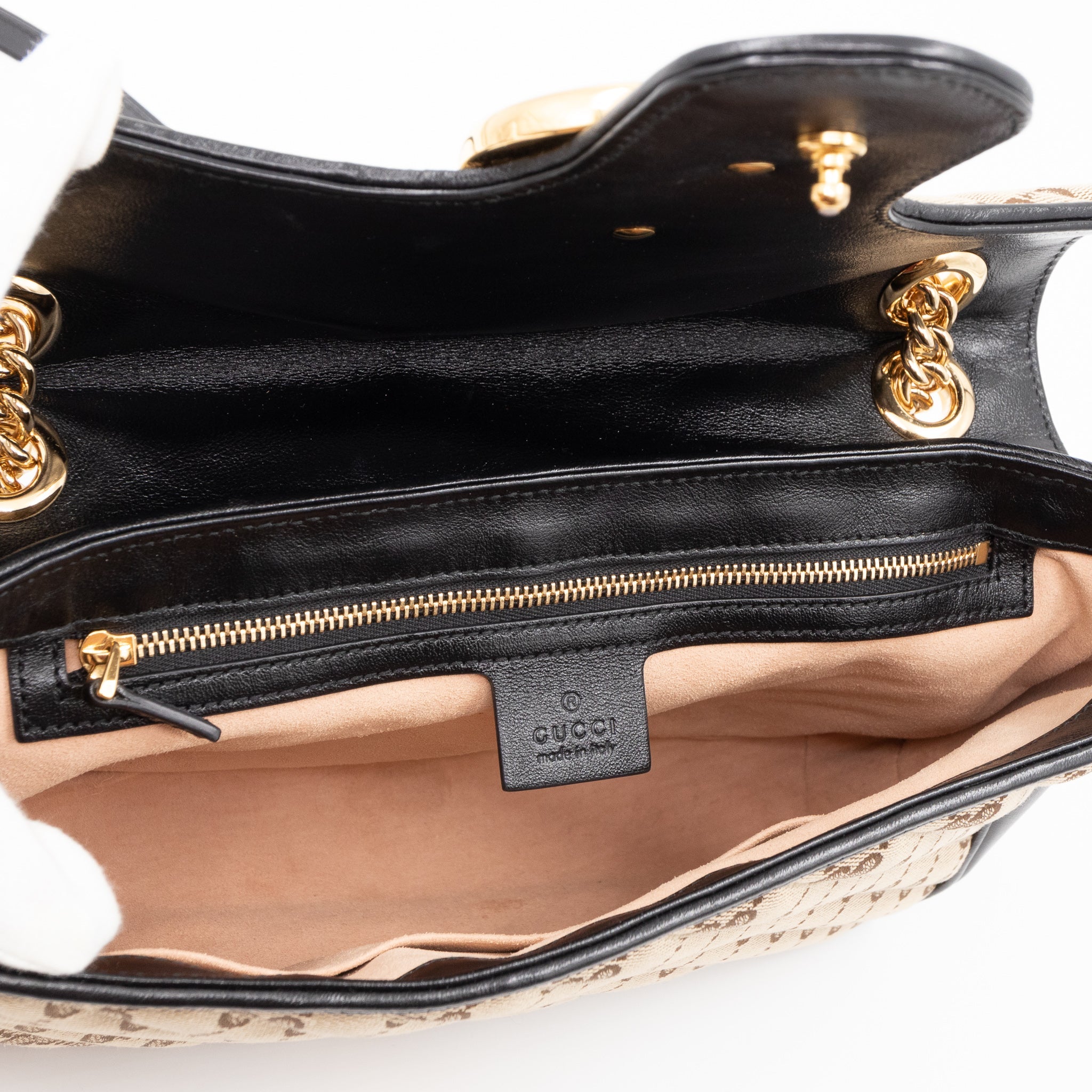 GG Marmont Medium Shoulder Bag Beige Canvas