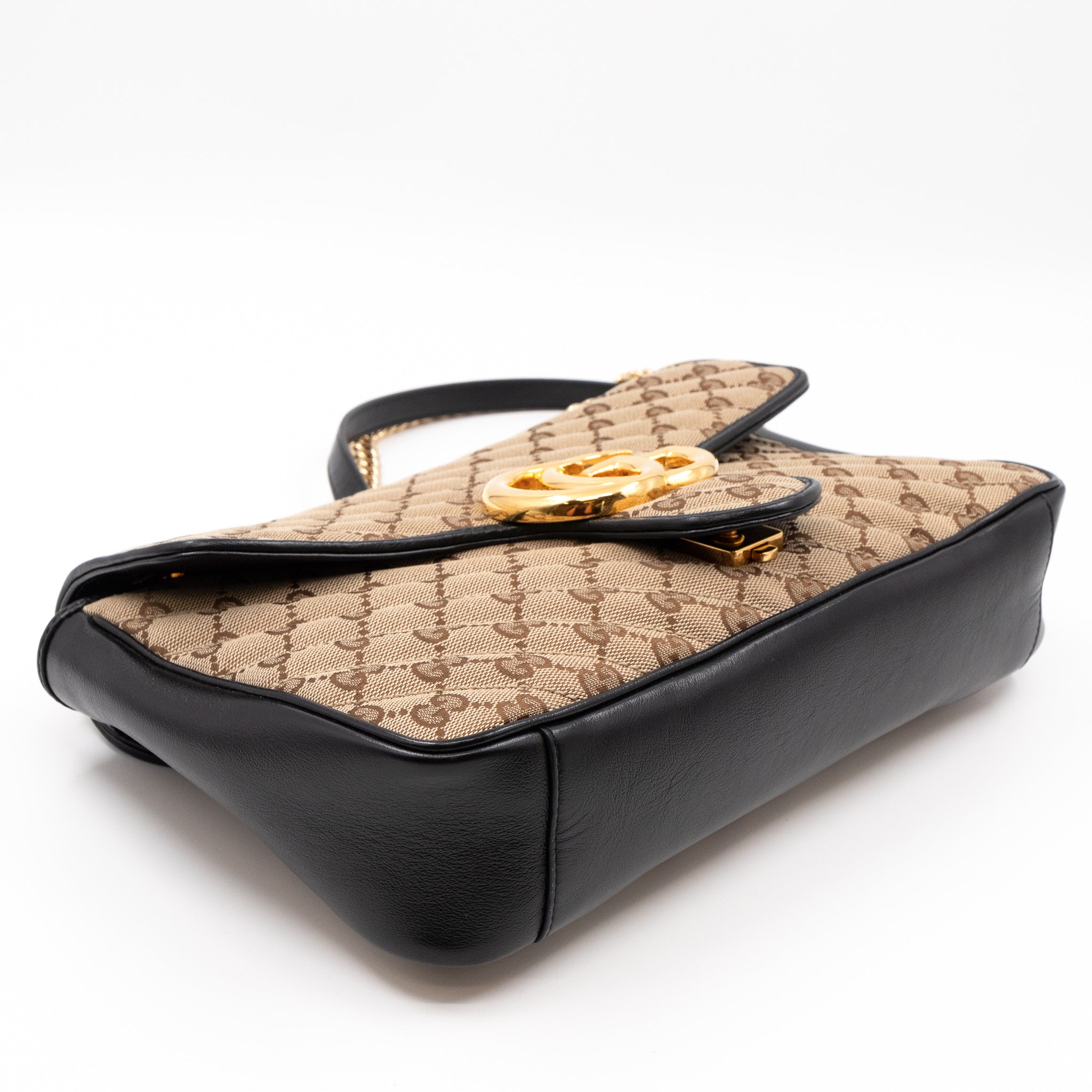 GG Marmont Medium Shoulder Bag Beige Canvas