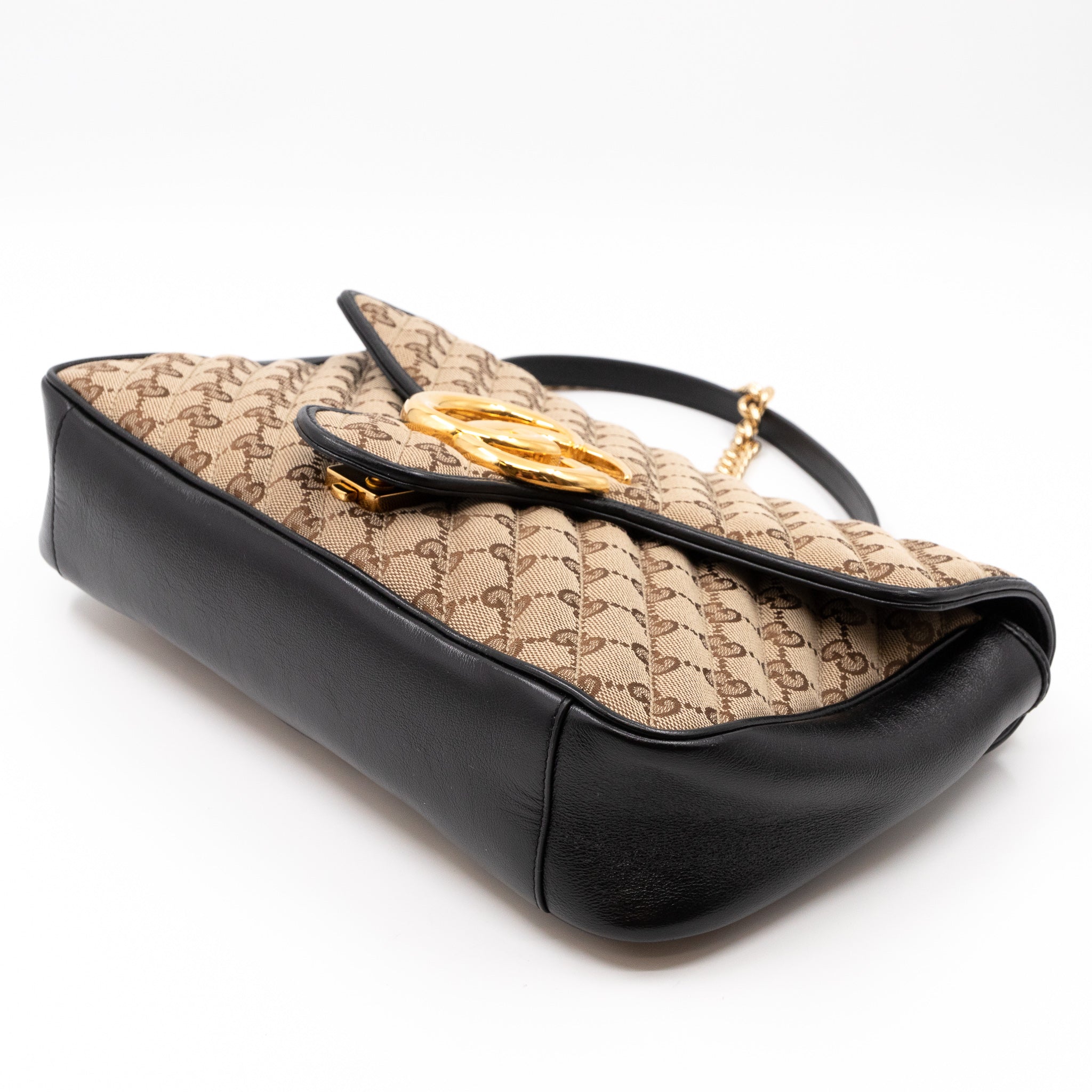 GG Marmont Medium Shoulder Bag Beige Canvas