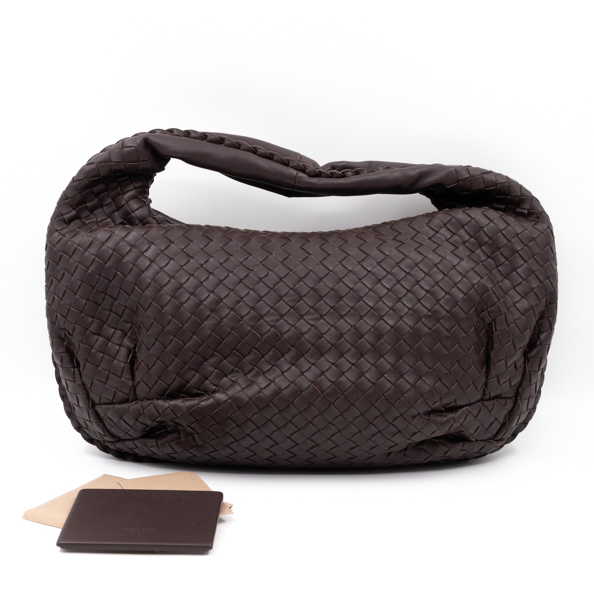Veneta Hobo Shoulder Bag Intrecciato Brown