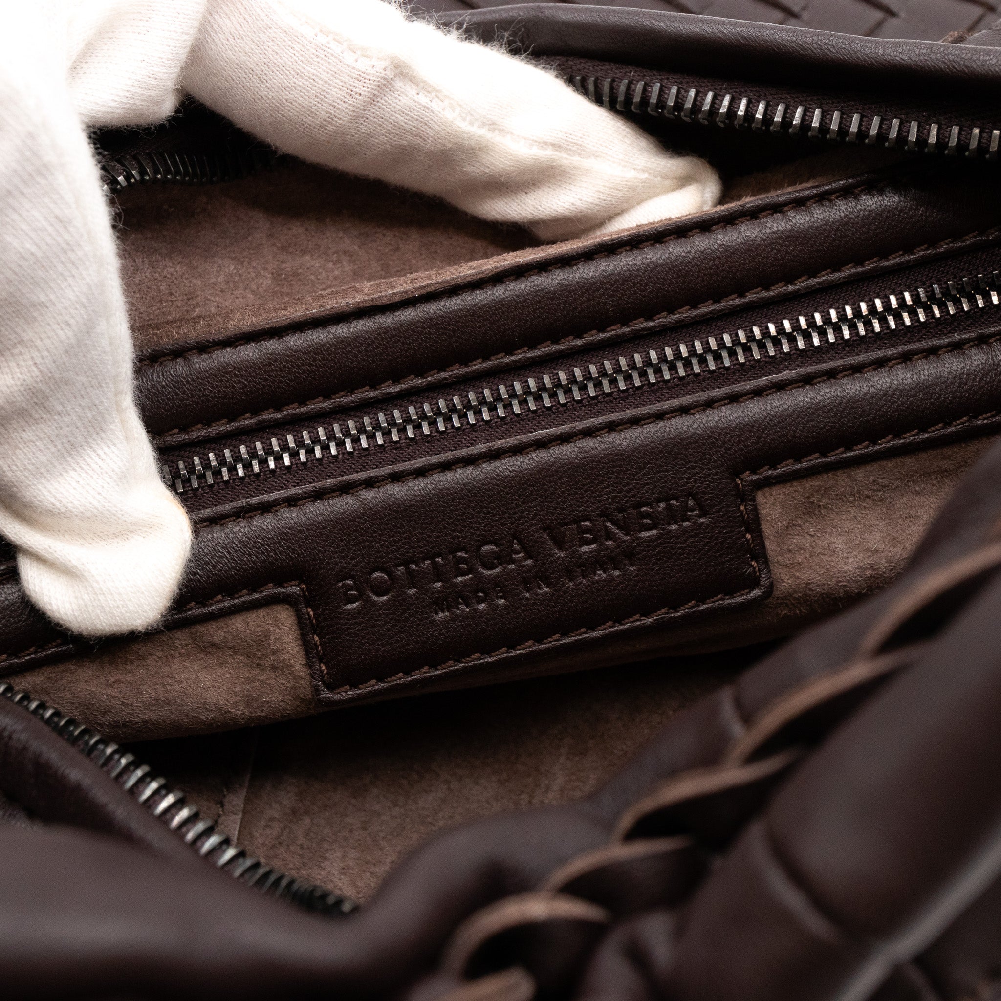 Veneta Hobo Shoulder Bag Intrecciato Brown