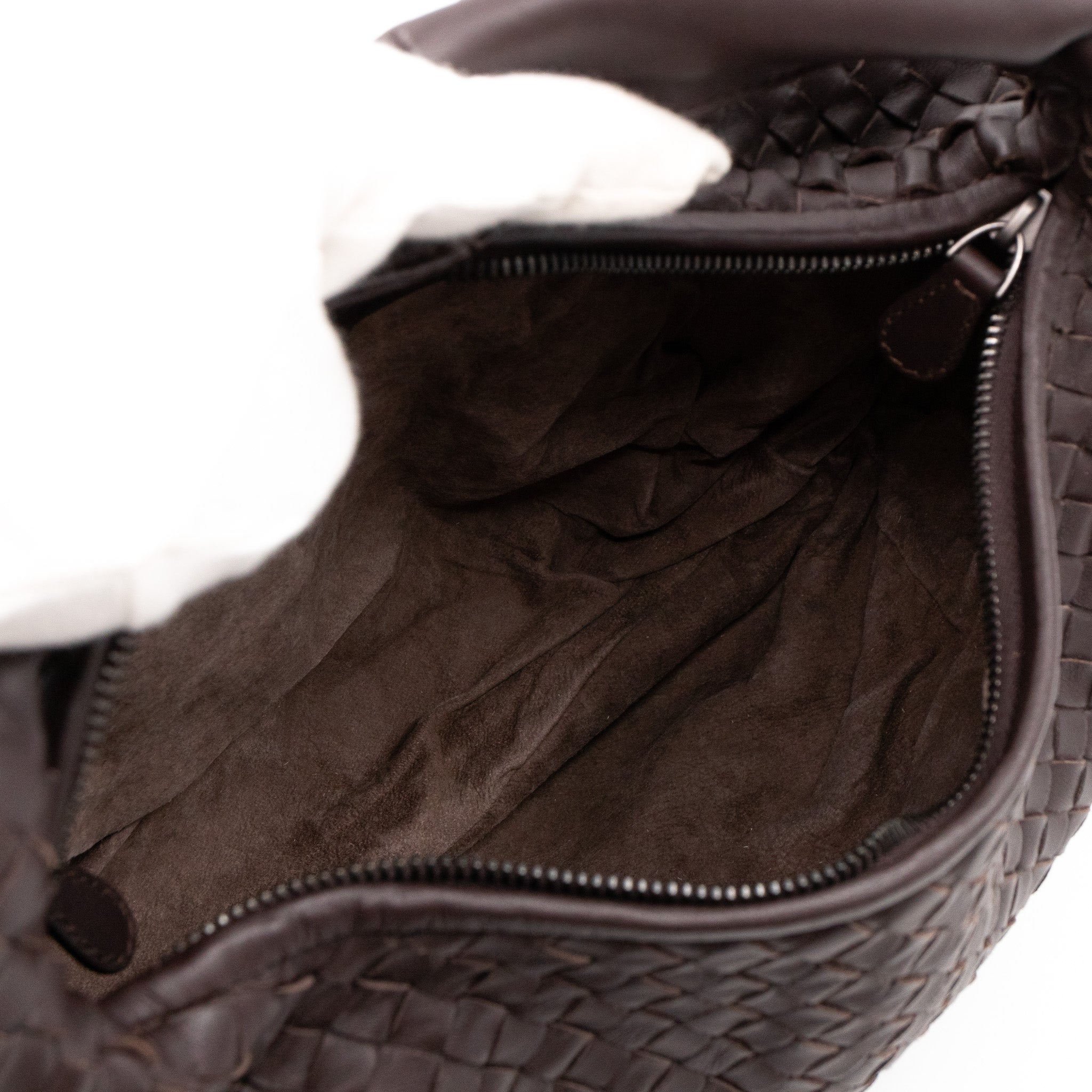 Veneta Hobo Shoulder Bag Intrecciato Brown