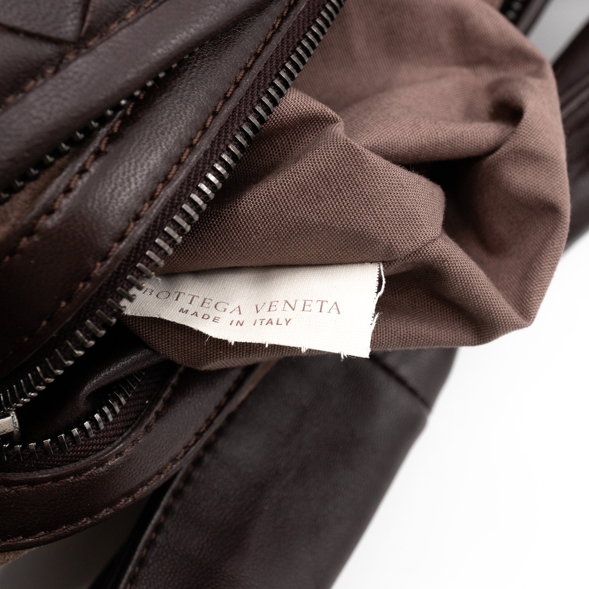 Veneta Hobo Shoulder Bag Intrecciato Brown