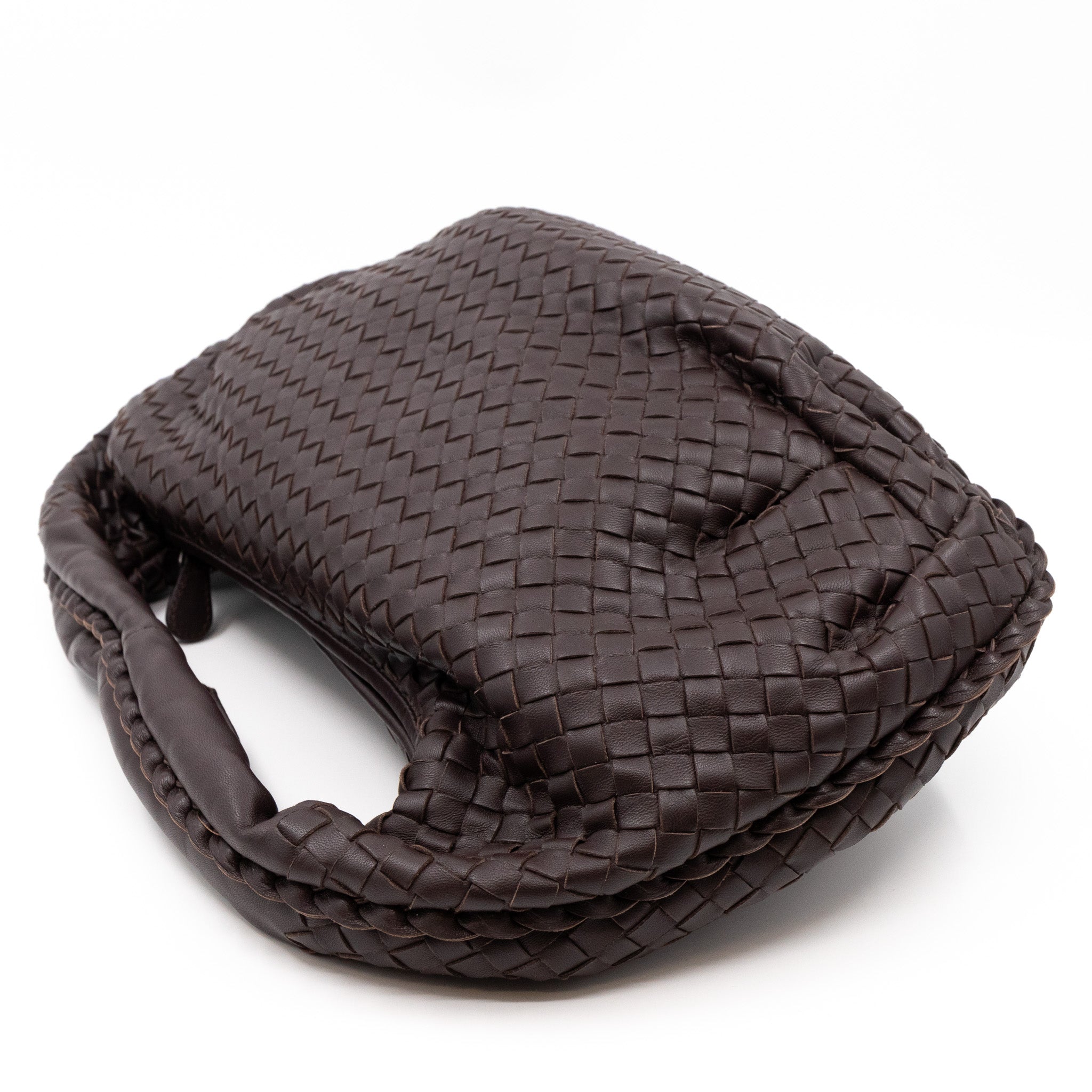 Veneta Hobo Shoulder Bag Intrecciato Brown