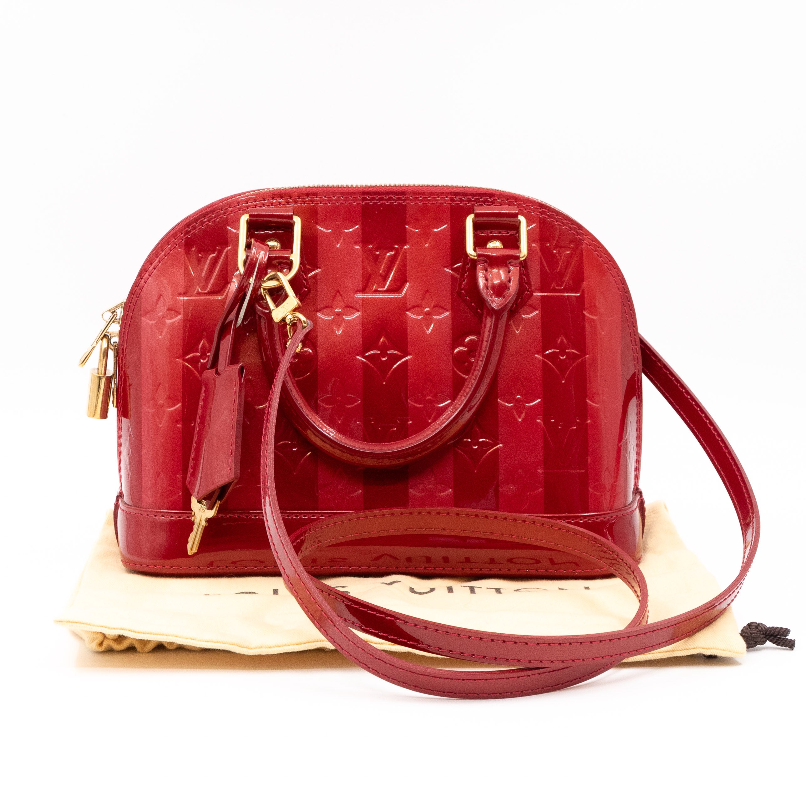Louis Vuitton Alma BB Vernis Rayures Pomme D Amour Red Striped Queen louis-vuitton-alma-bb-vernis-rayures-pomme-d-amour-red-striped-queen