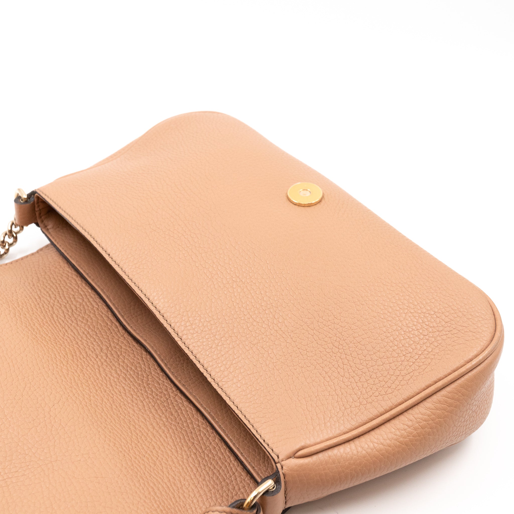 Soho Flap Chain Bag Beige Leather