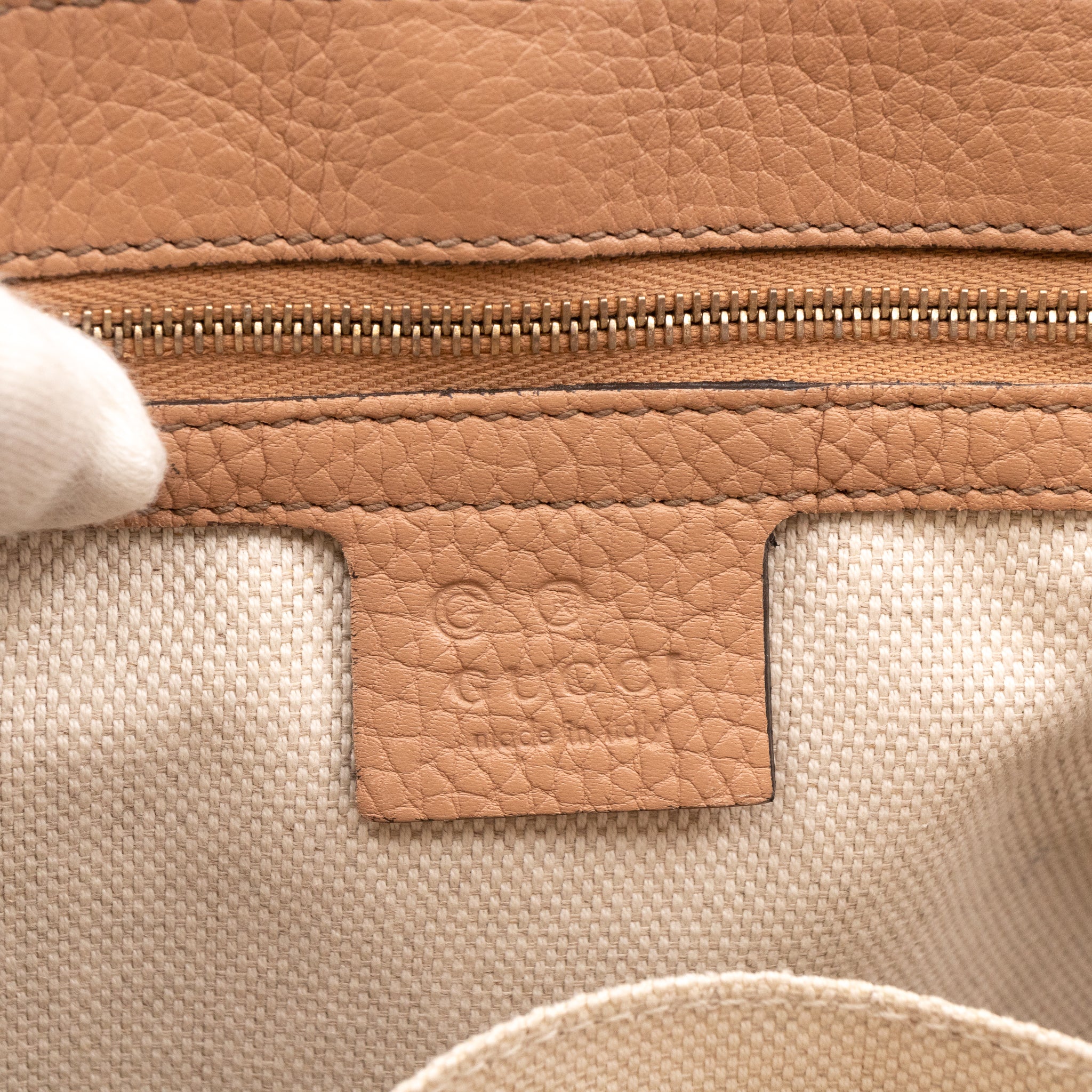 Soho Flap Chain Bag Beige Leather