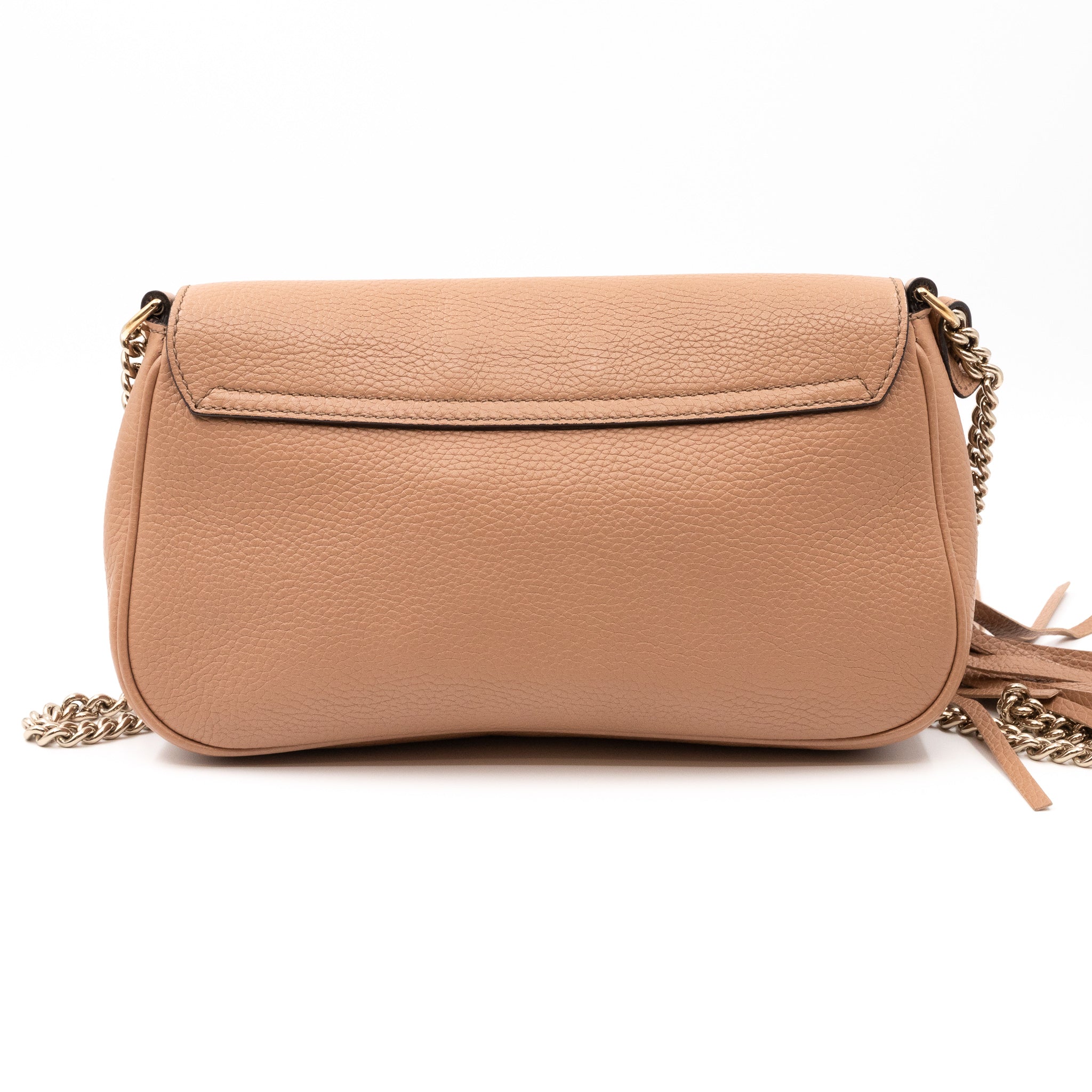 Soho Flap Chain Bag Beige Leather