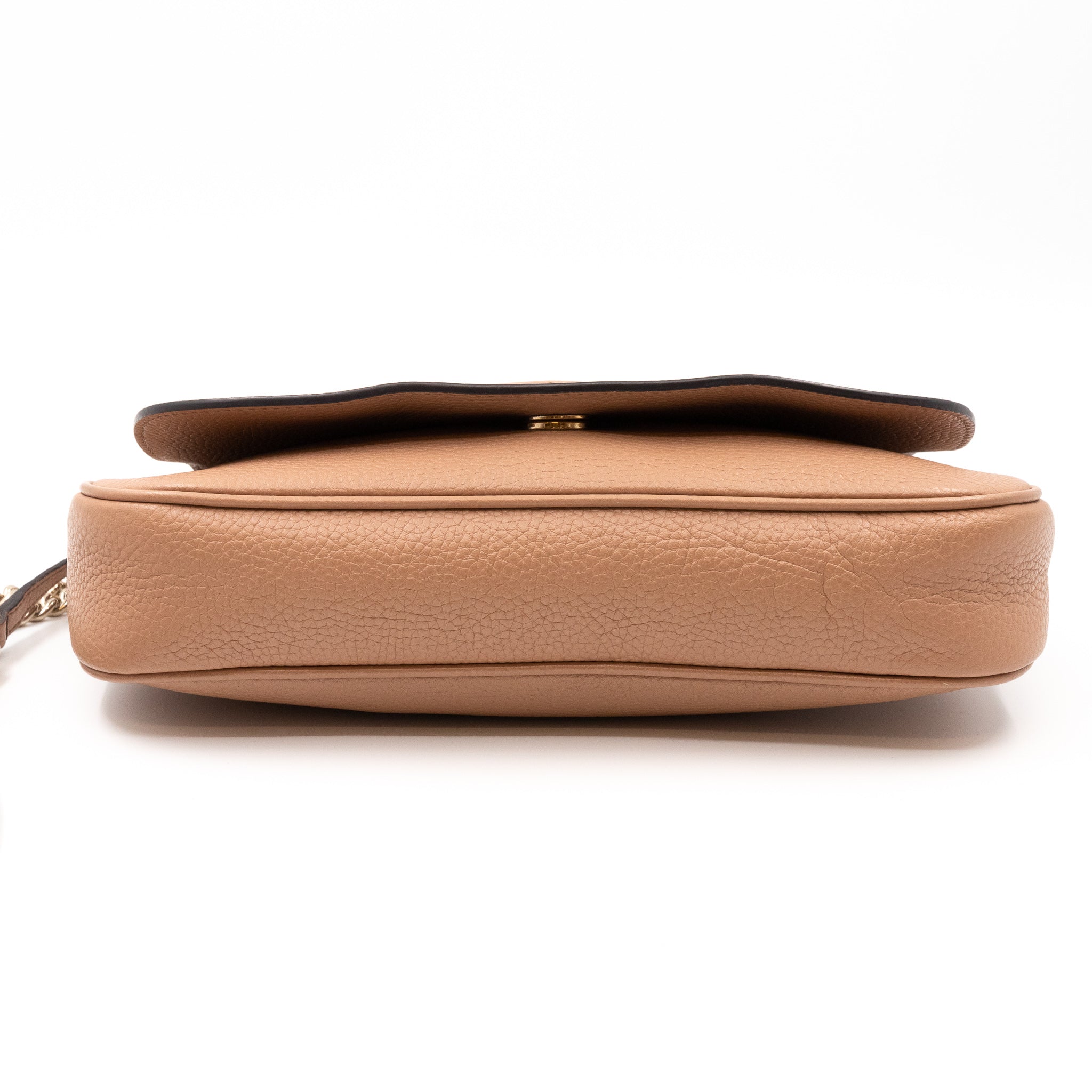 Soho Flap Chain Bag Beige Leather