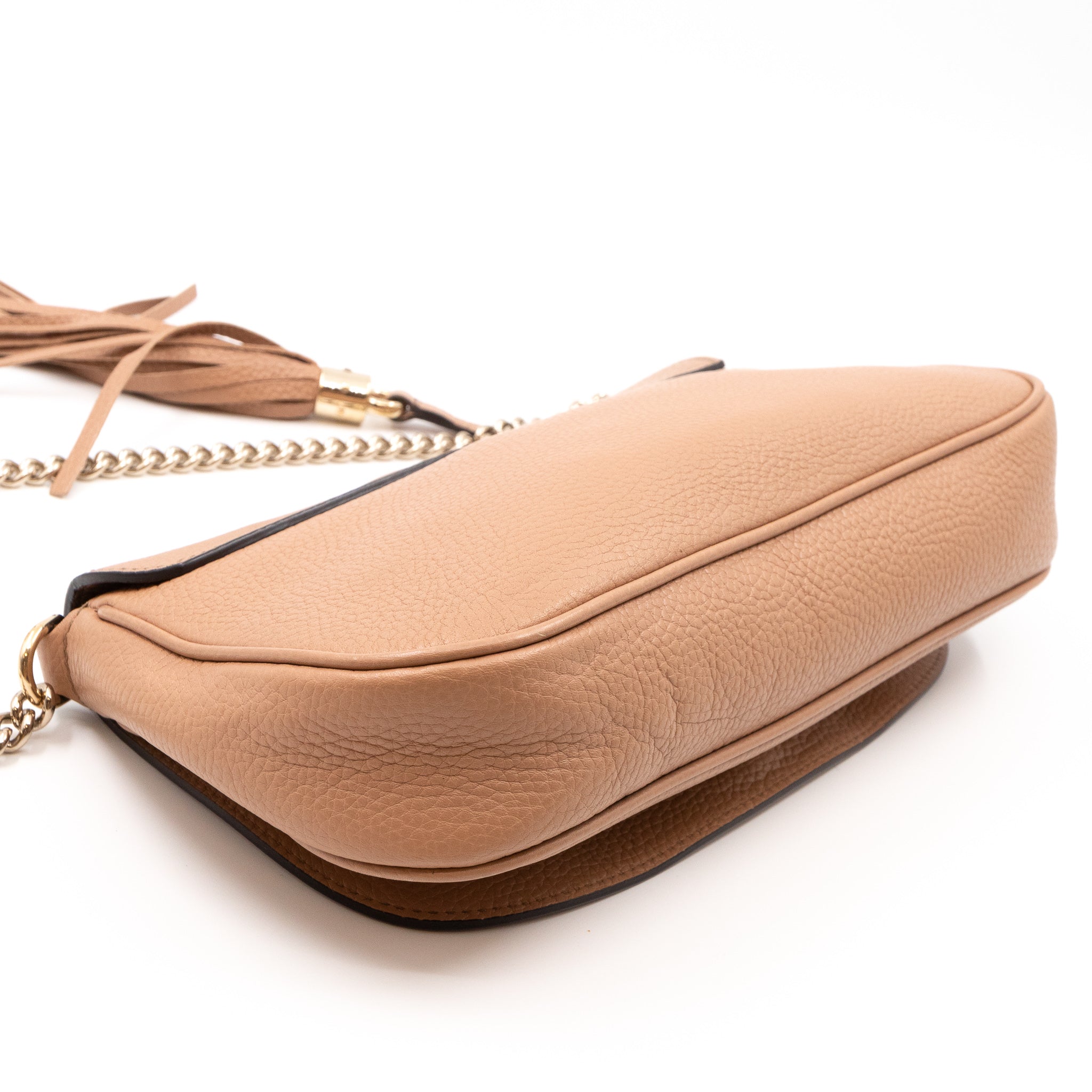 Soho Flap Chain Bag Beige Leather