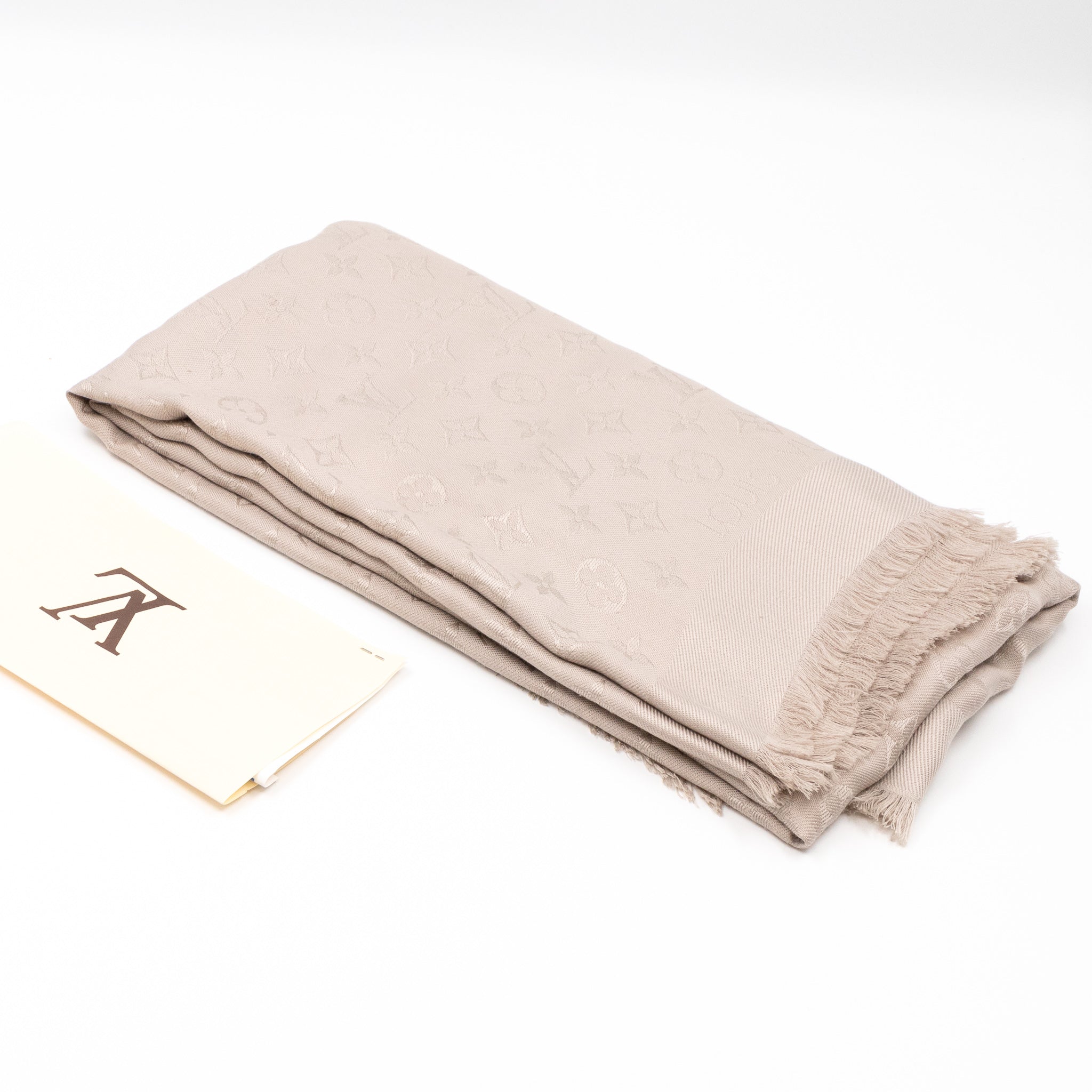 Monogram Shawl Greige