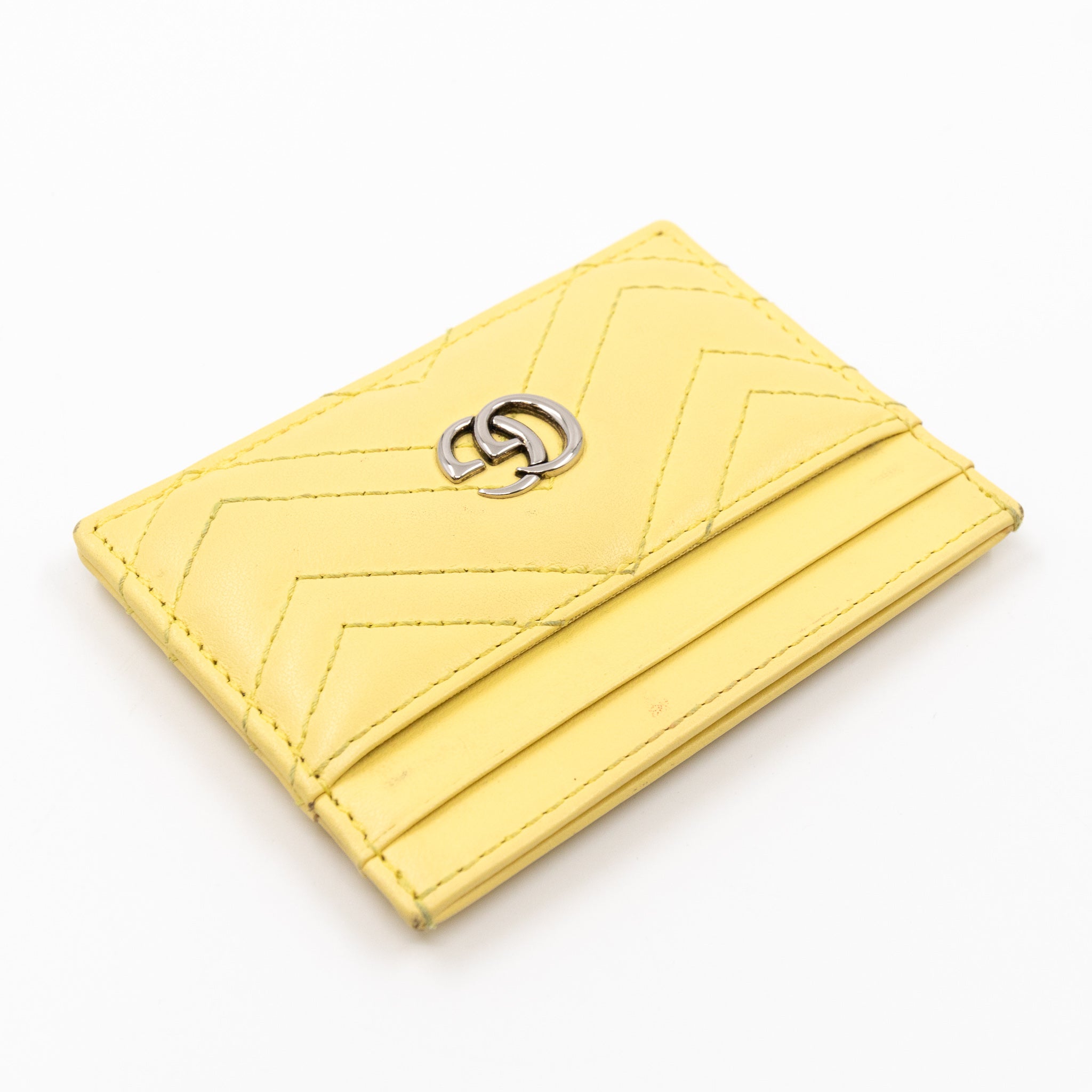 GG Marmont Card Case Yellow Leather