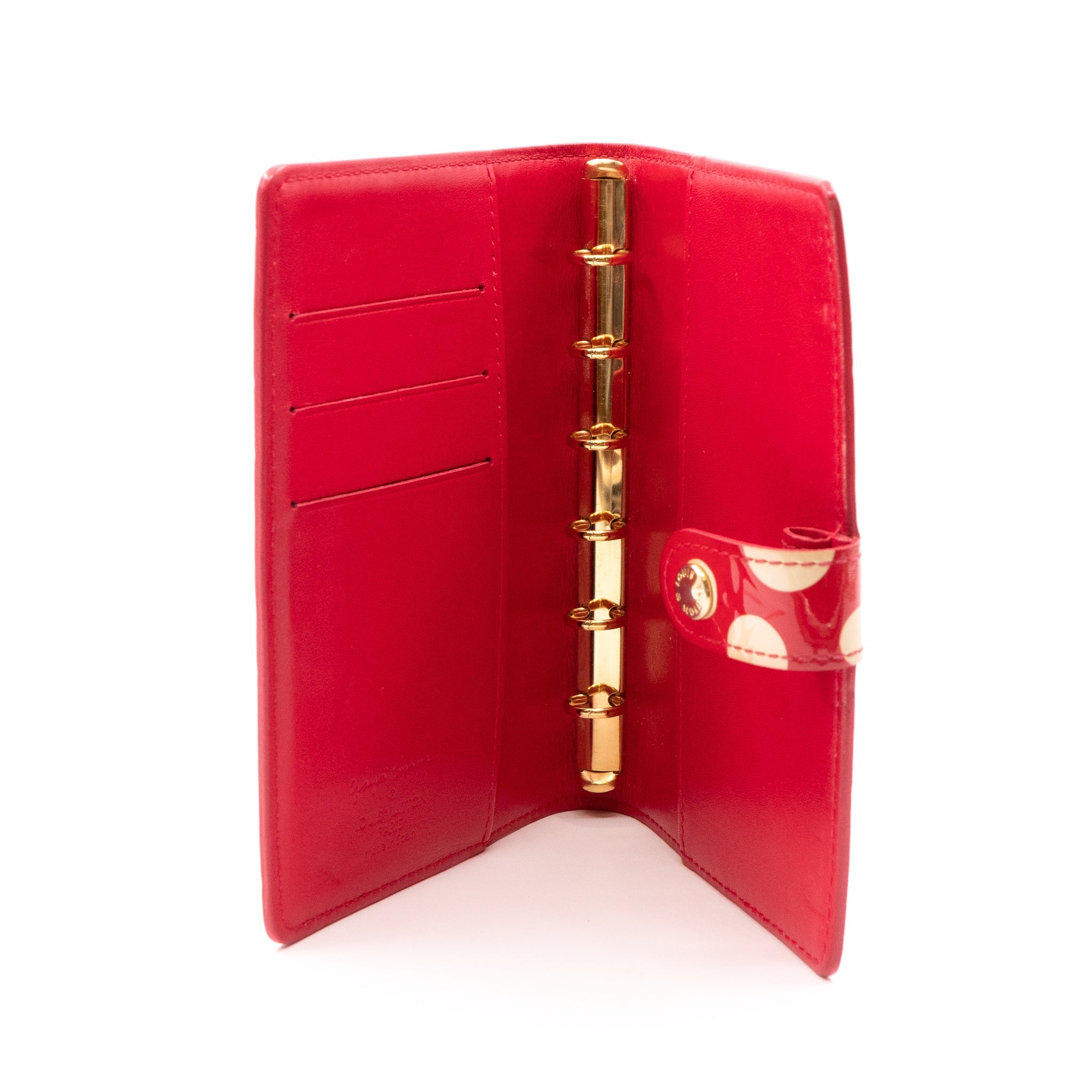 Small Ring Agenda Cover Vernis Red Dots Infinity
