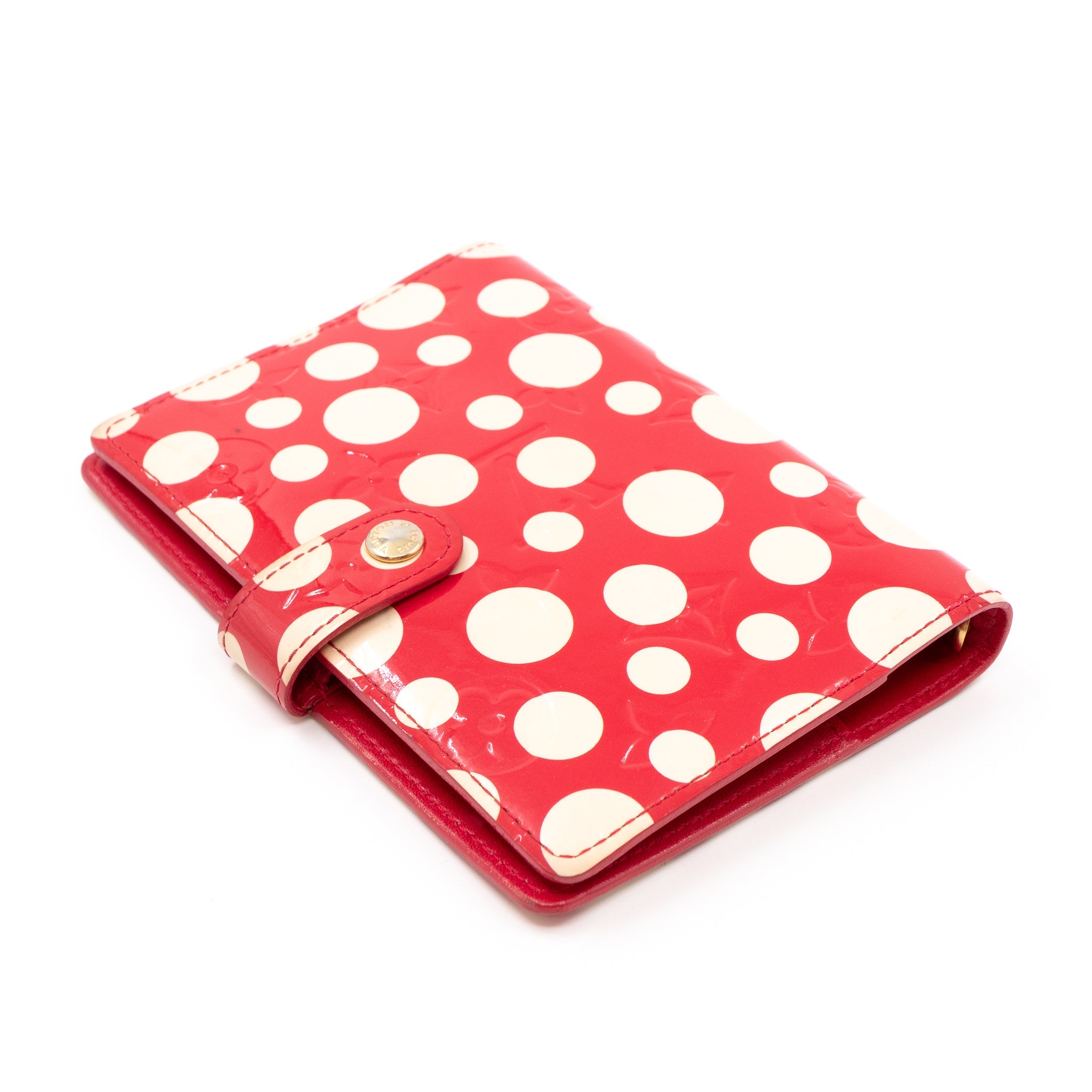 Small Ring Agenda Cover Vernis Red Dots Infinity