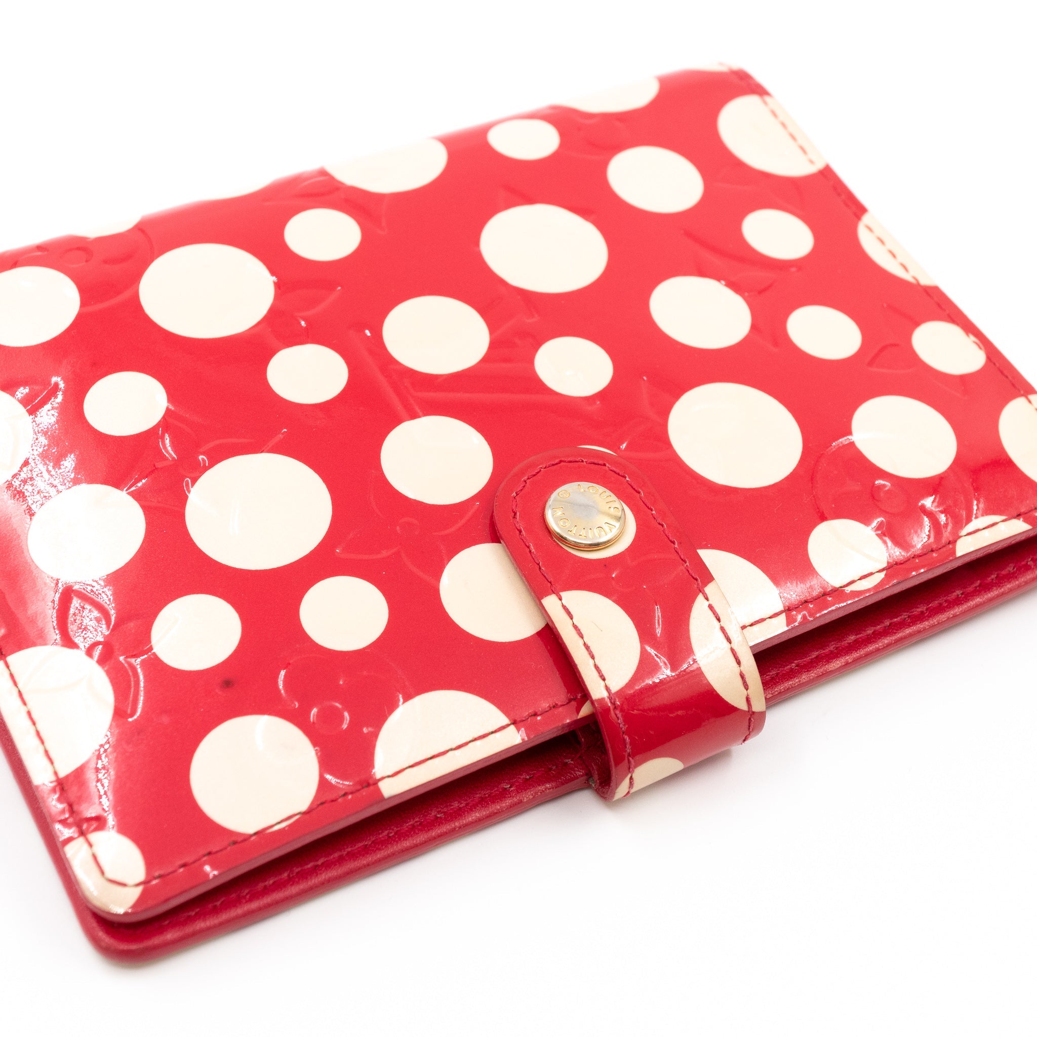 Small Ring Agenda Cover Vernis Red Dots Infinity