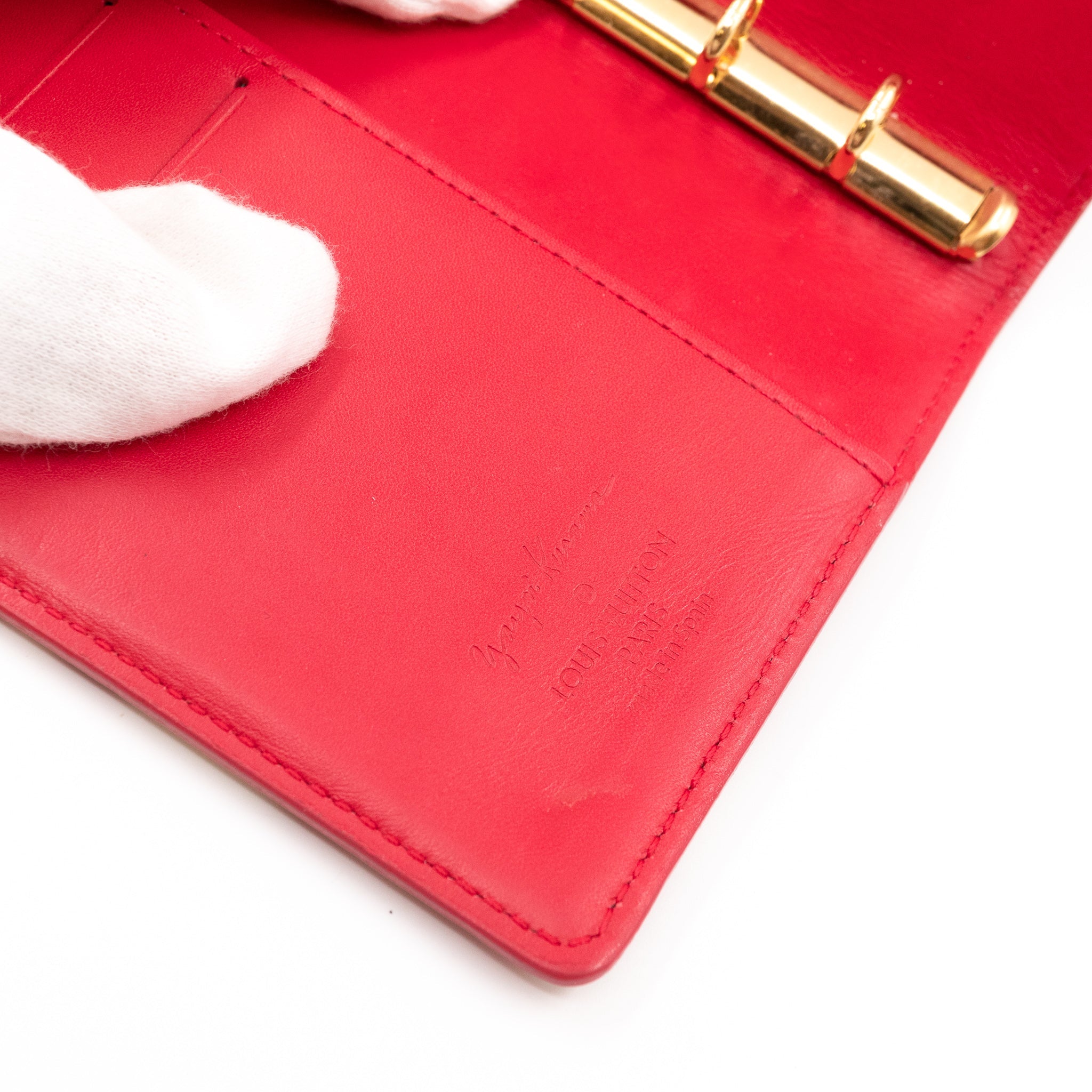 Small Ring Agenda Cover Vernis Red Dots Infinity