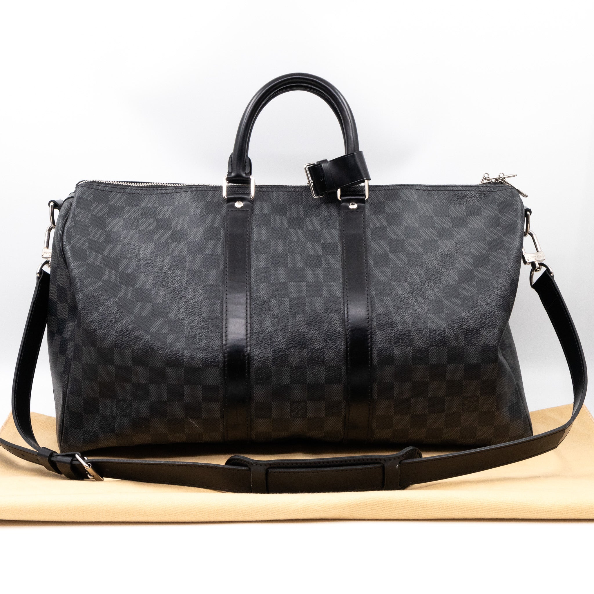 Louis Vuitton Keepall Bandouliere Bag Alps Patches Damier Graphite 45
