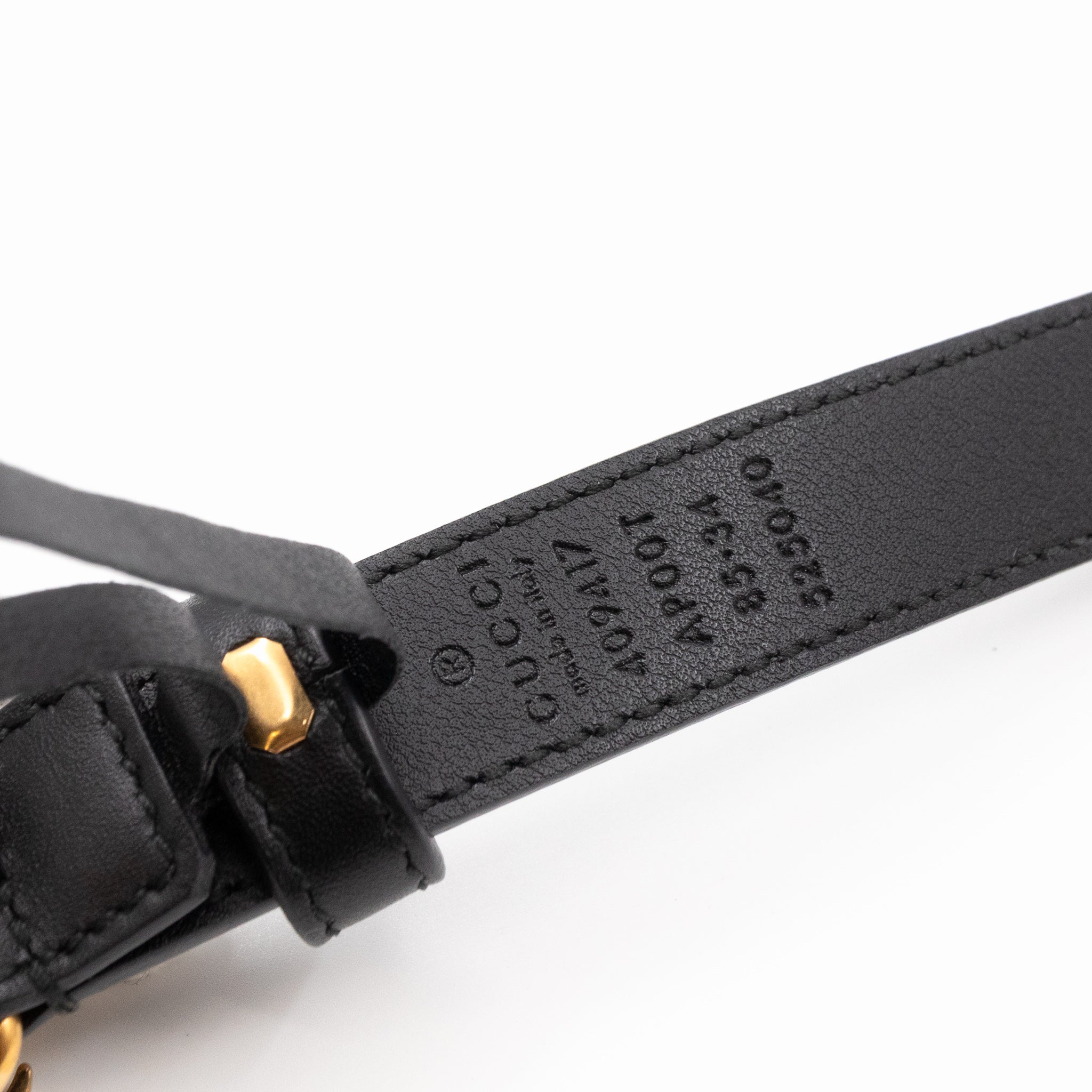 GG Marmont Slim Belt Black Leather 85 cm