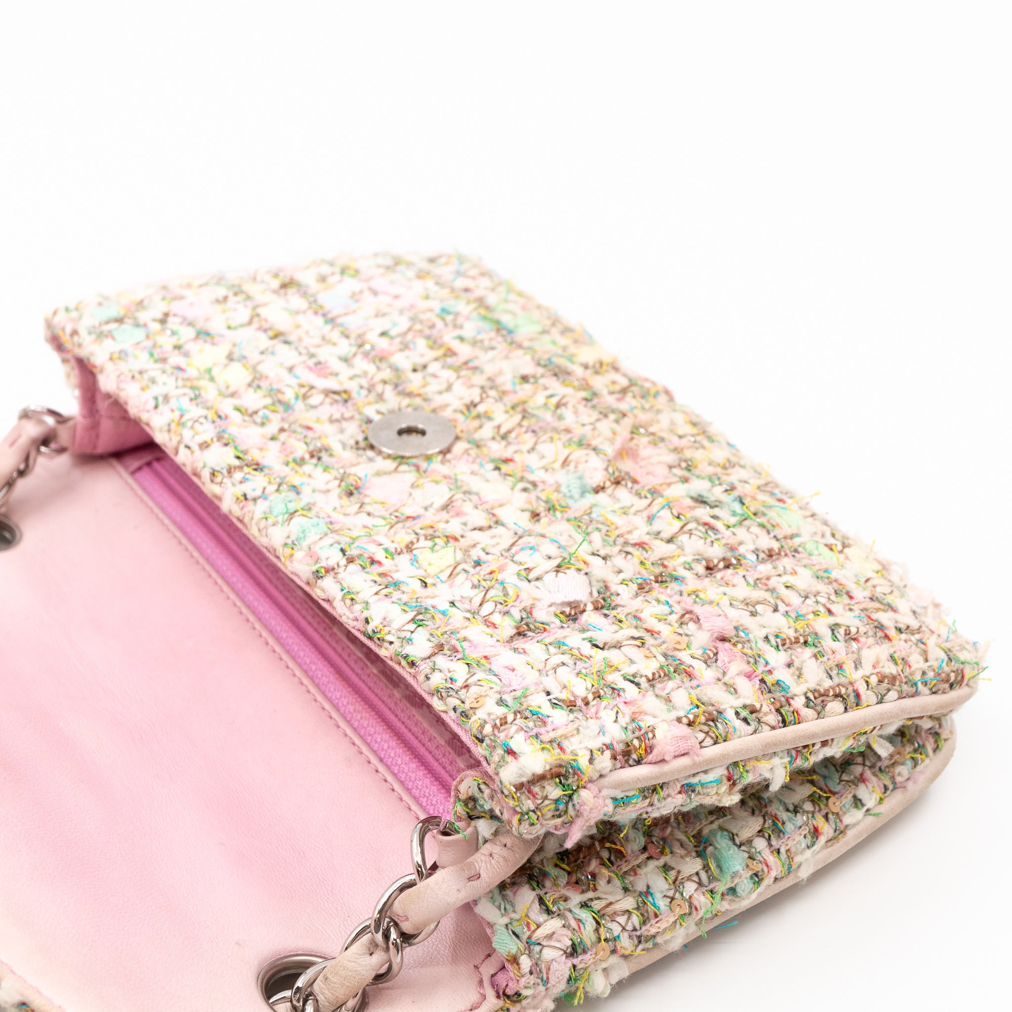 Small Diagonal Flap CC Shoulder Bag Tweed