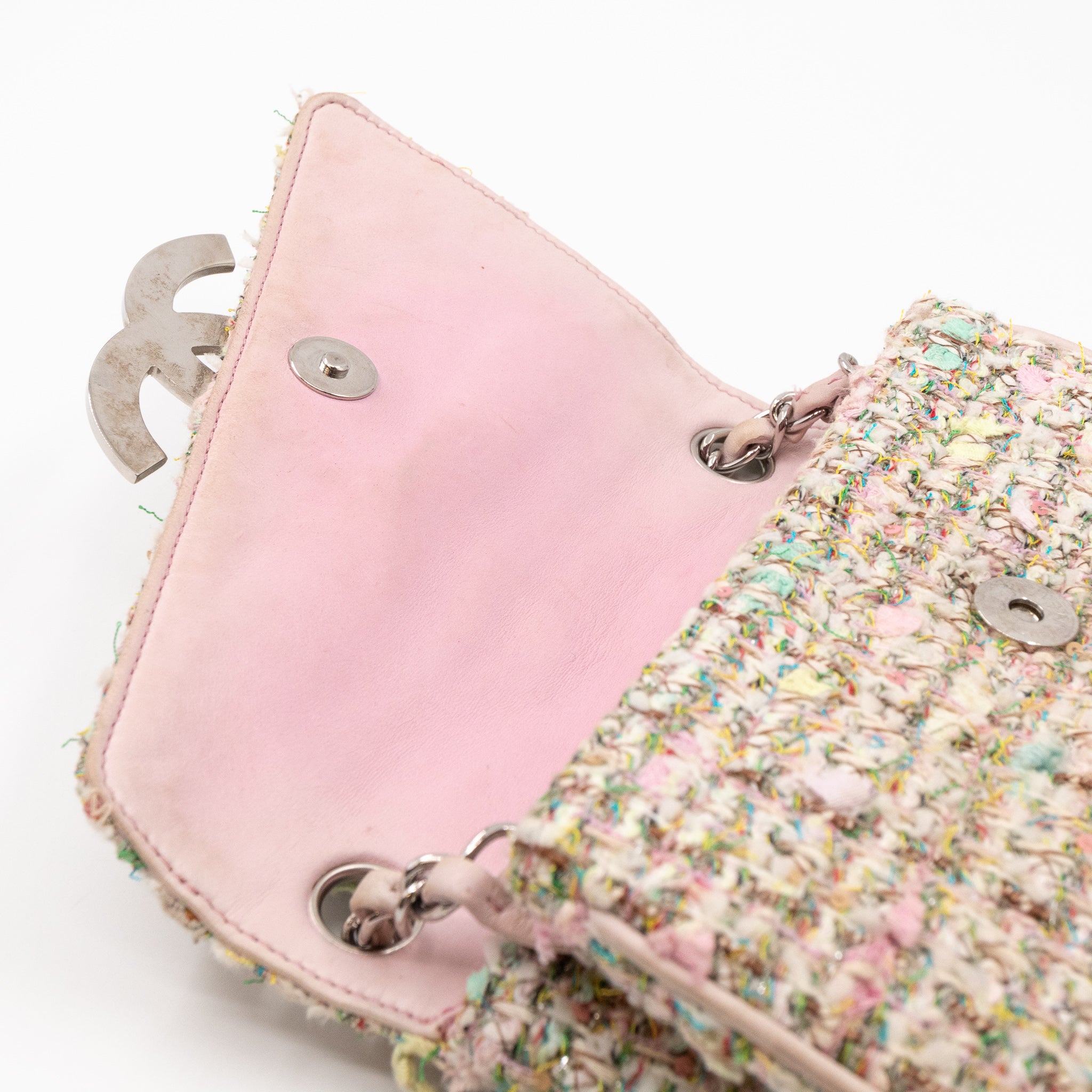 Small Diagonal Flap CC Shoulder Bag Tweed