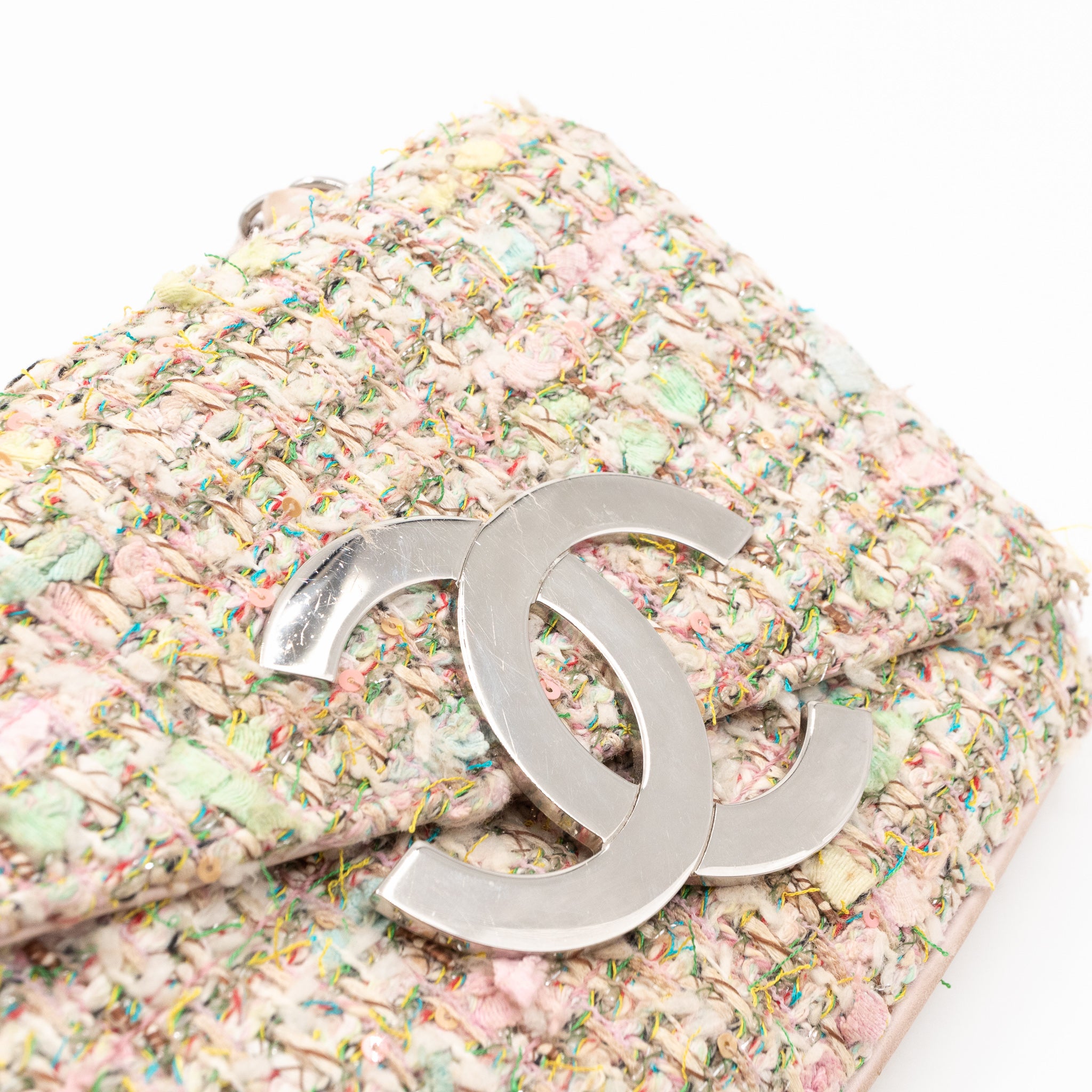 Small Diagonal Flap CC Shoulder Bag Tweed