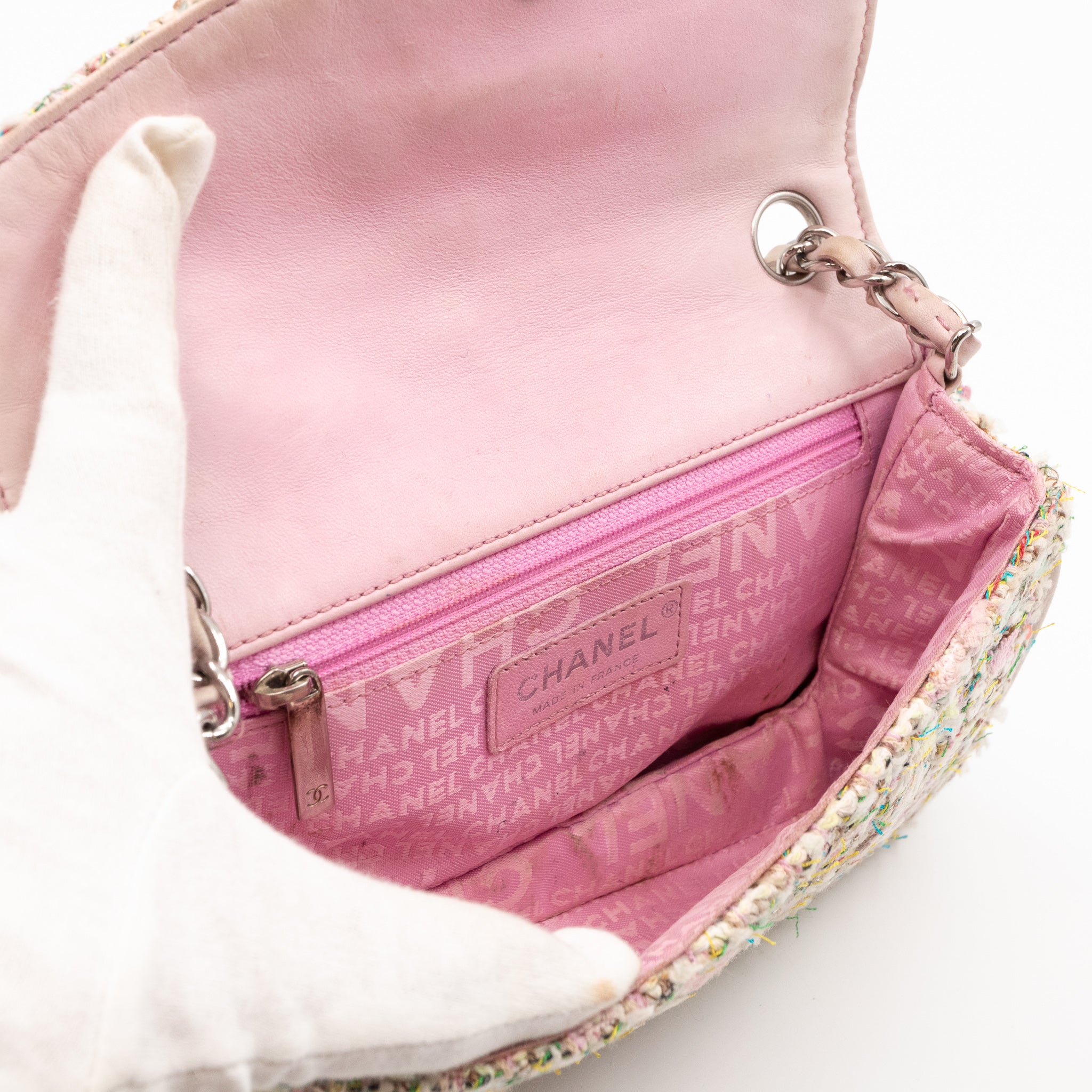 Small Diagonal Flap CC Shoulder Bag Tweed