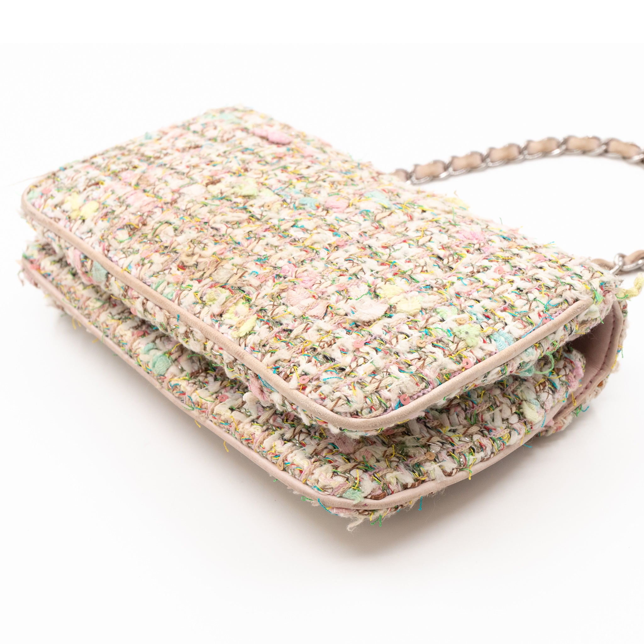 Small Diagonal Flap CC Shoulder Bag Tweed