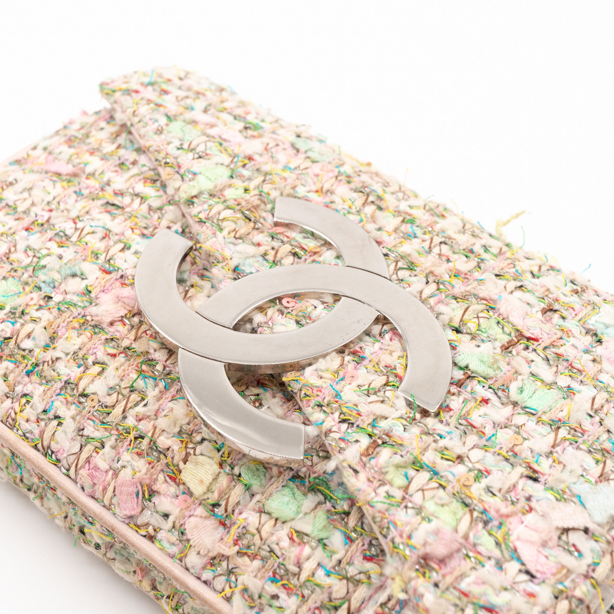 Small Diagonal Flap CC Shoulder Bag Tweed