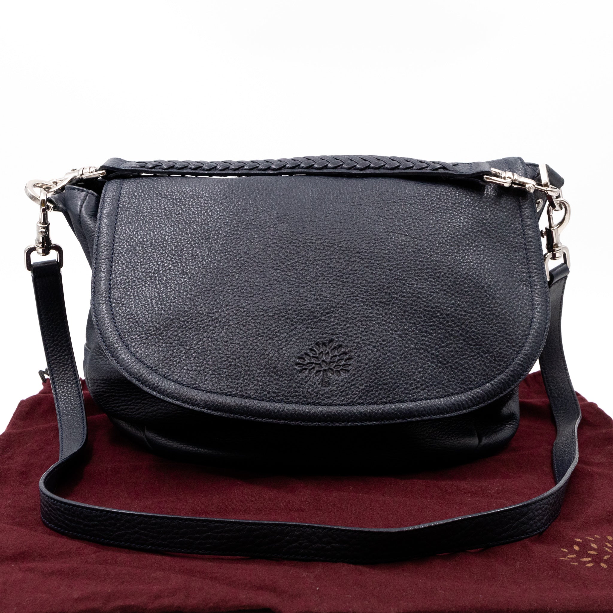 Effie Satchel Navy Blue Leather