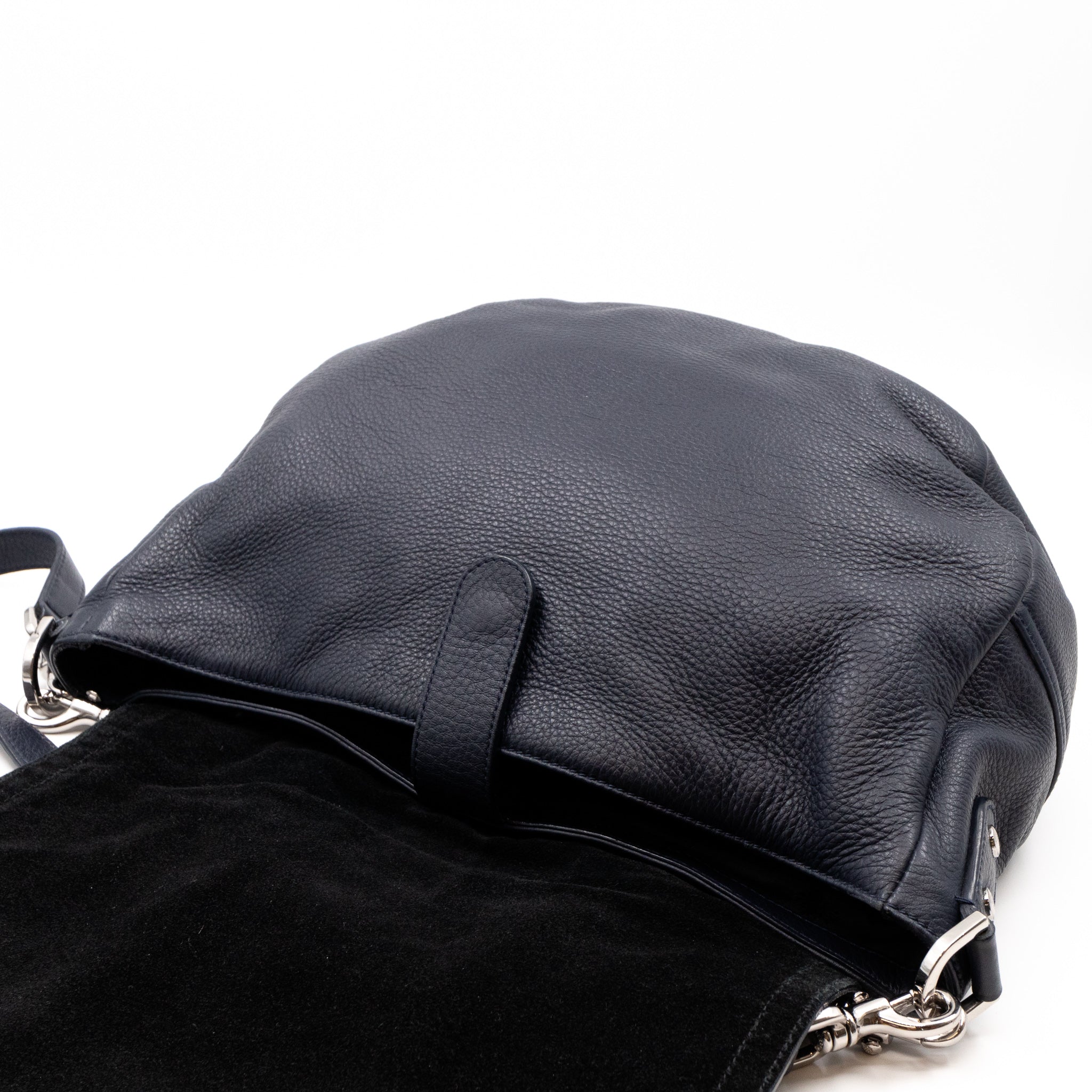 Effie Satchel Navy Blue Leather