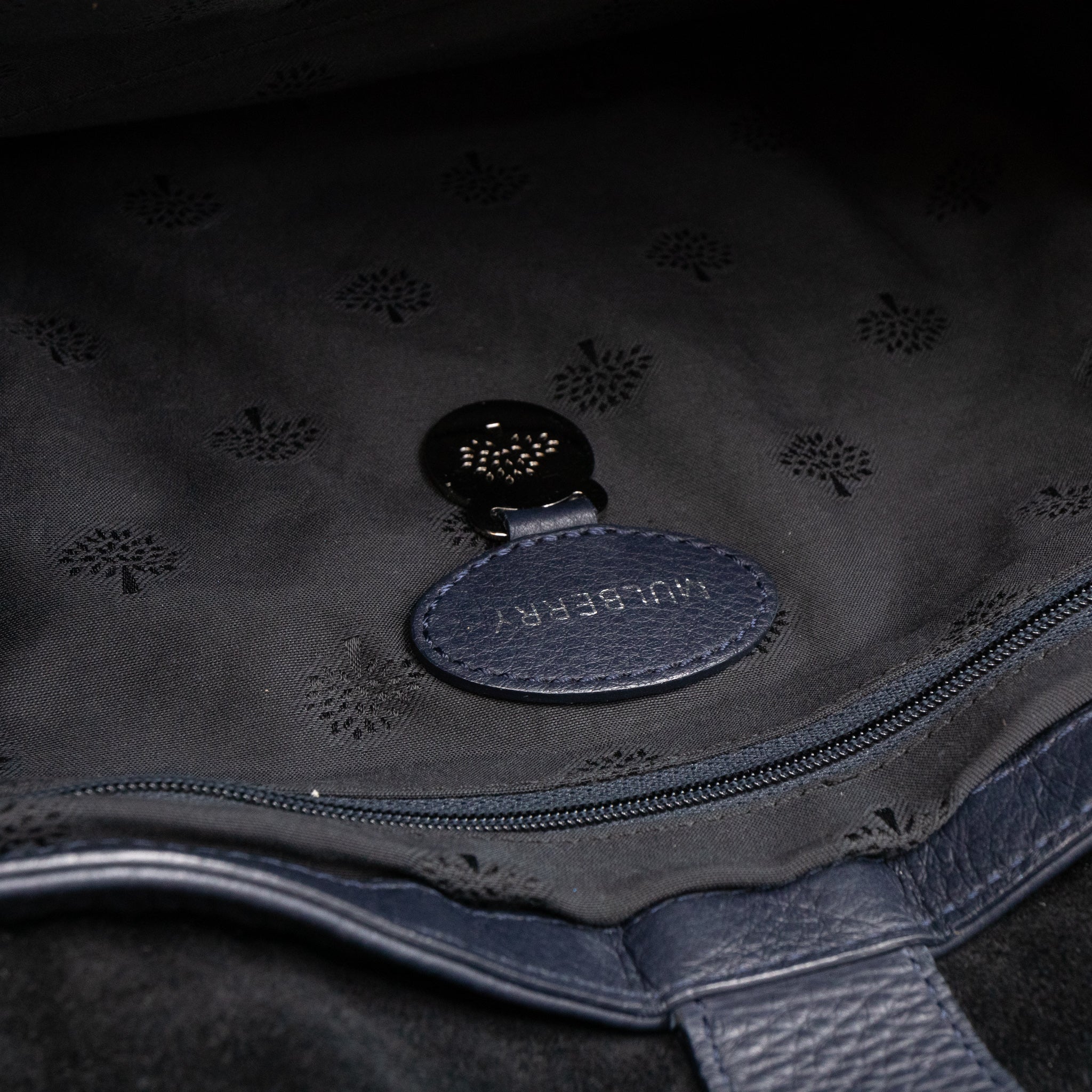 Effie Satchel Navy Blue Leather