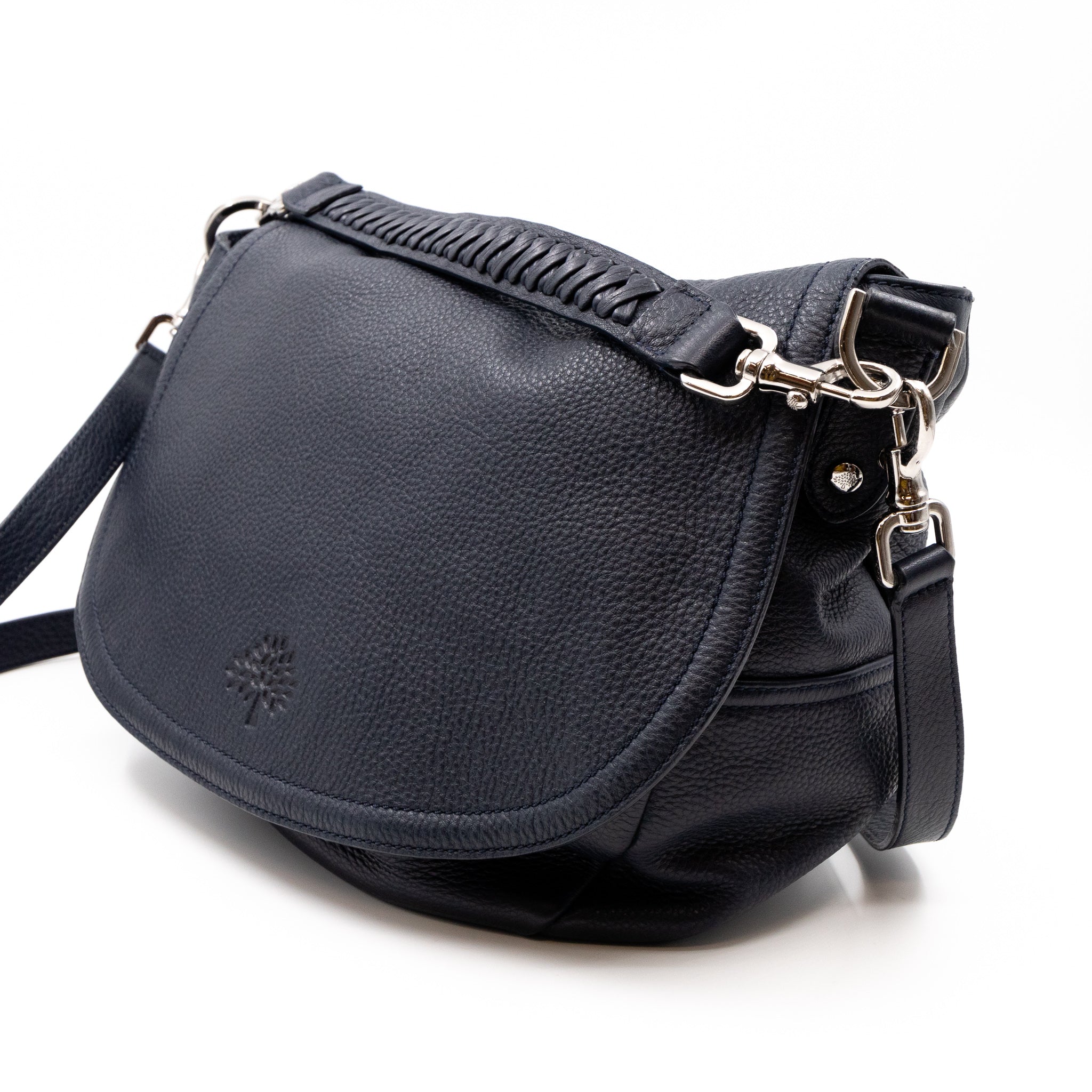 Effie Satchel Navy Blue Leather
