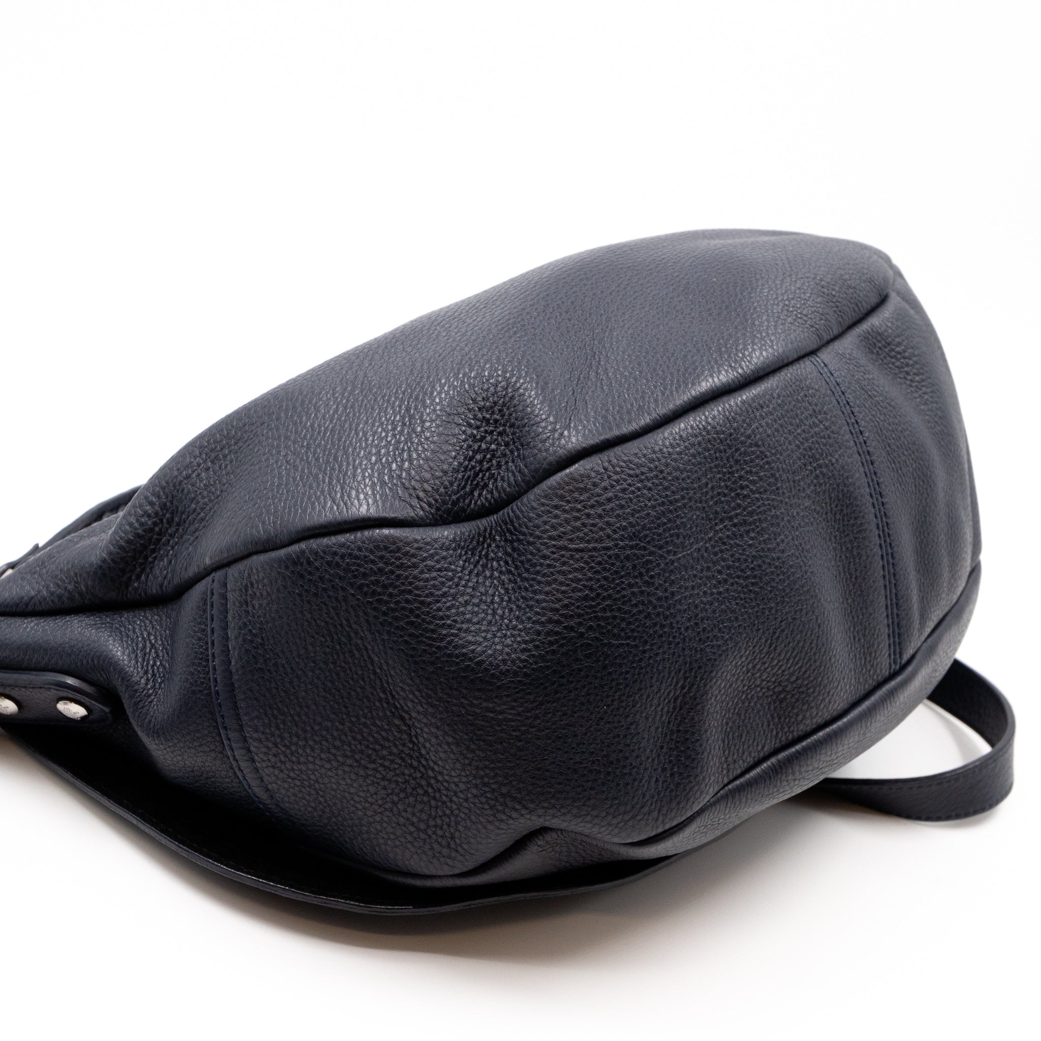 Effie Satchel Navy Blue Leather