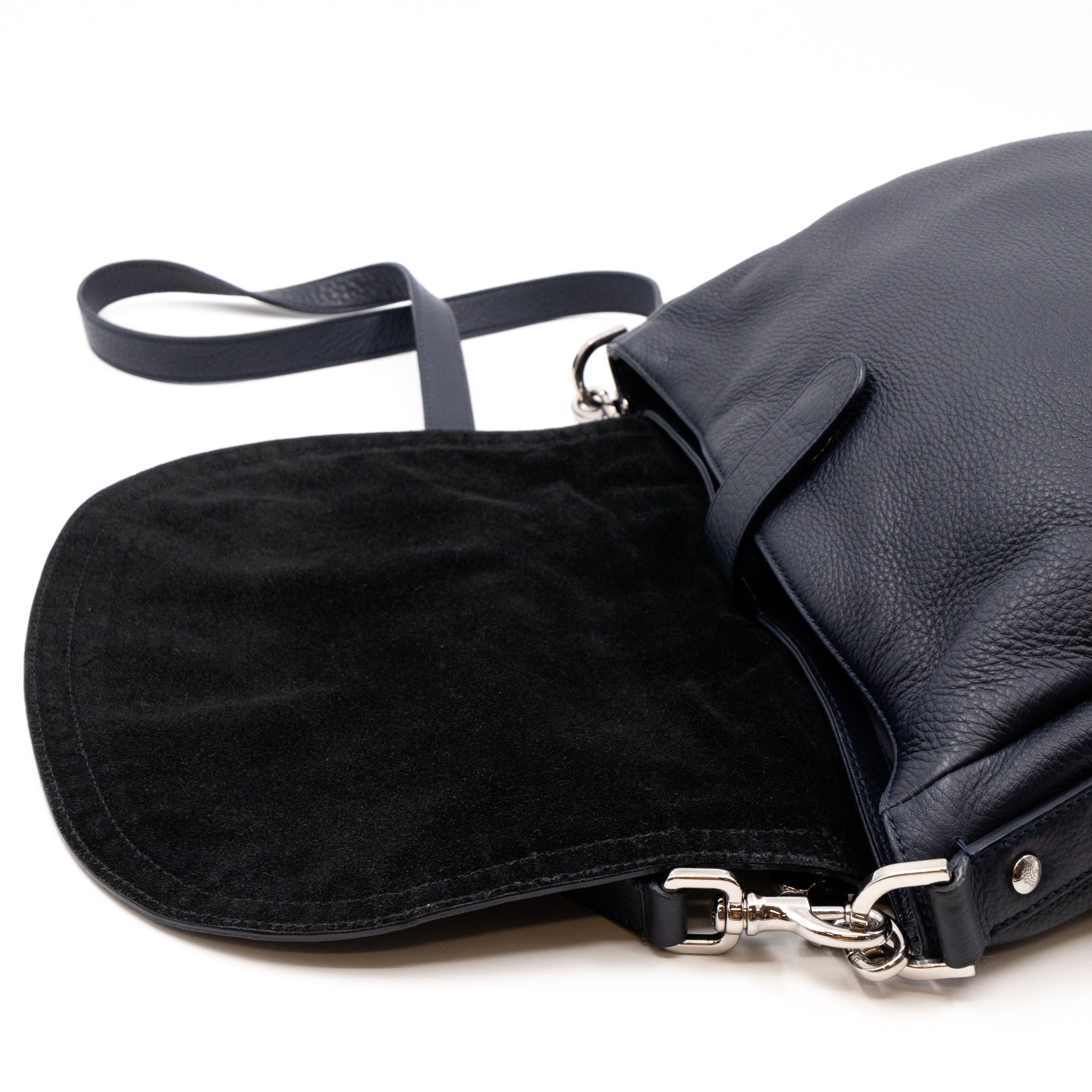 Effie Satchel Navy Blue Leather