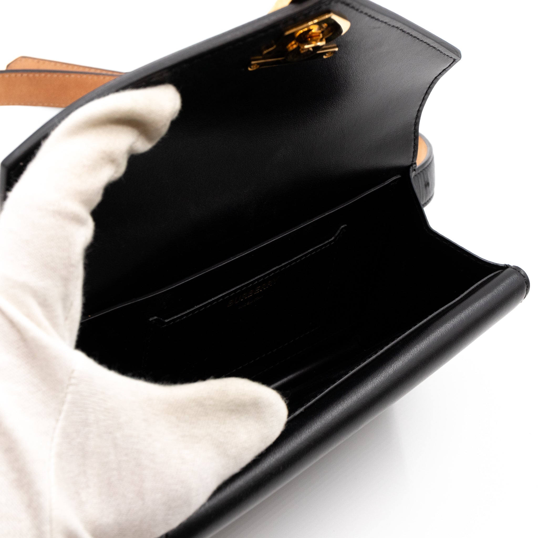 TB Envelope Belt Bag Quilted Black Leather