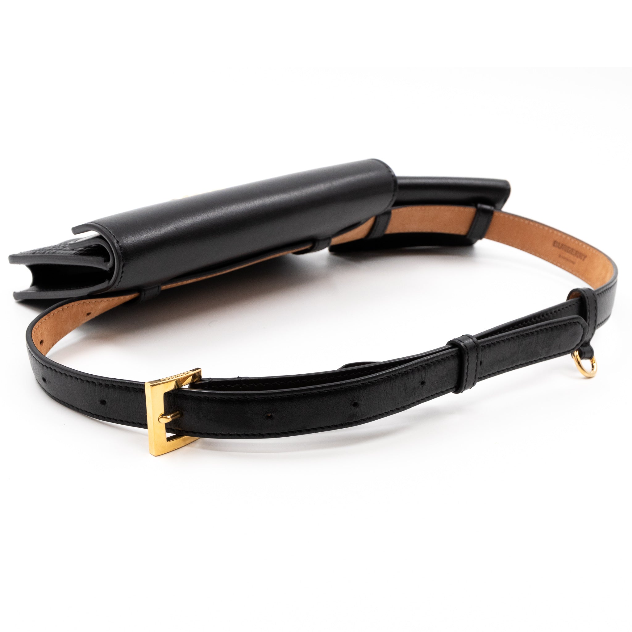TB Envelope Belt Bag Quilted Black Leather