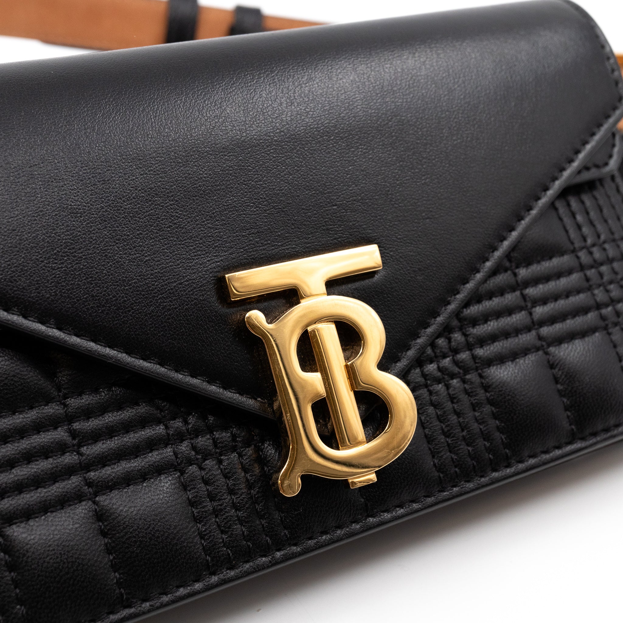 TB Envelope Belt Bag Quilted Black Leather