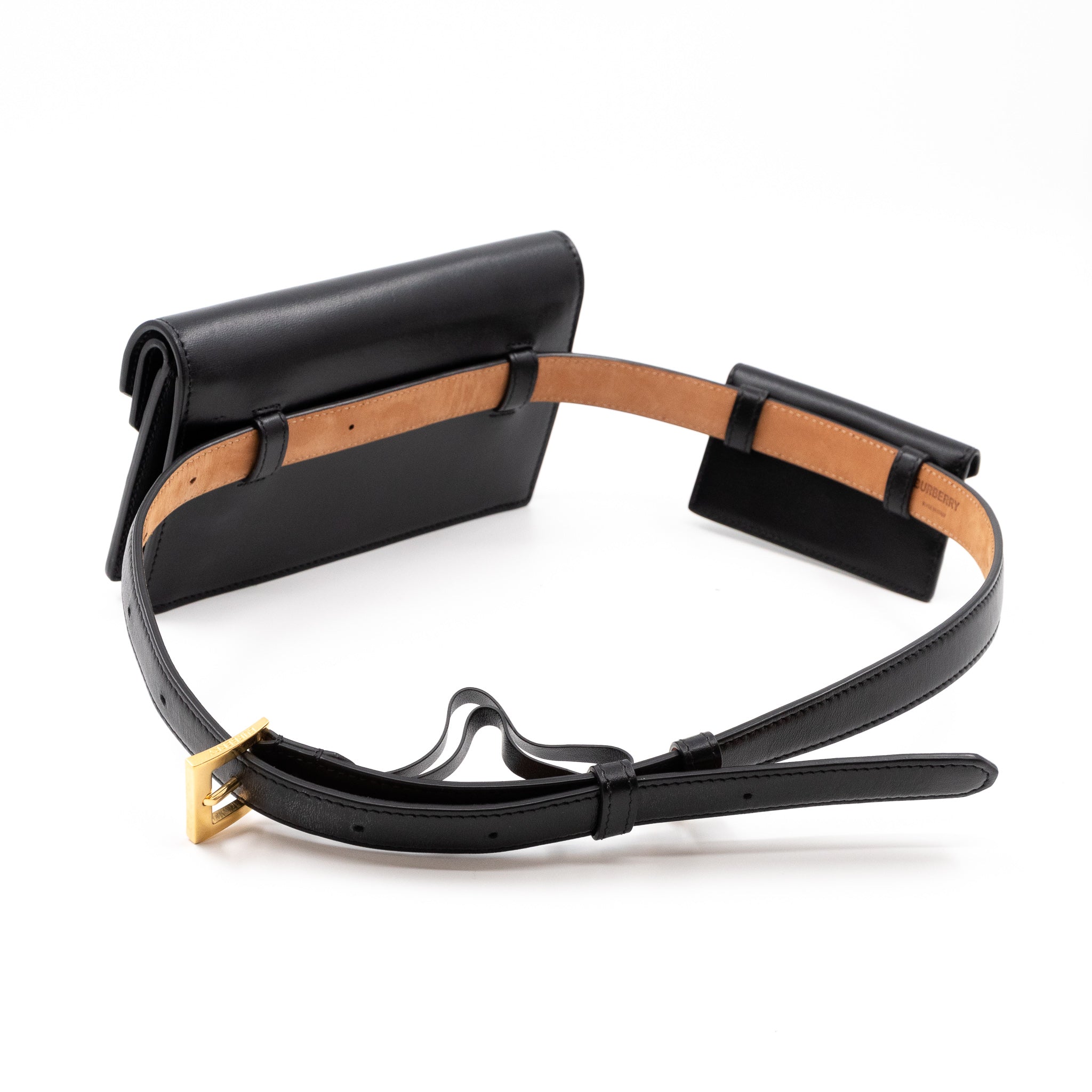 TB Envelope Belt Bag Quilted Black Leather
