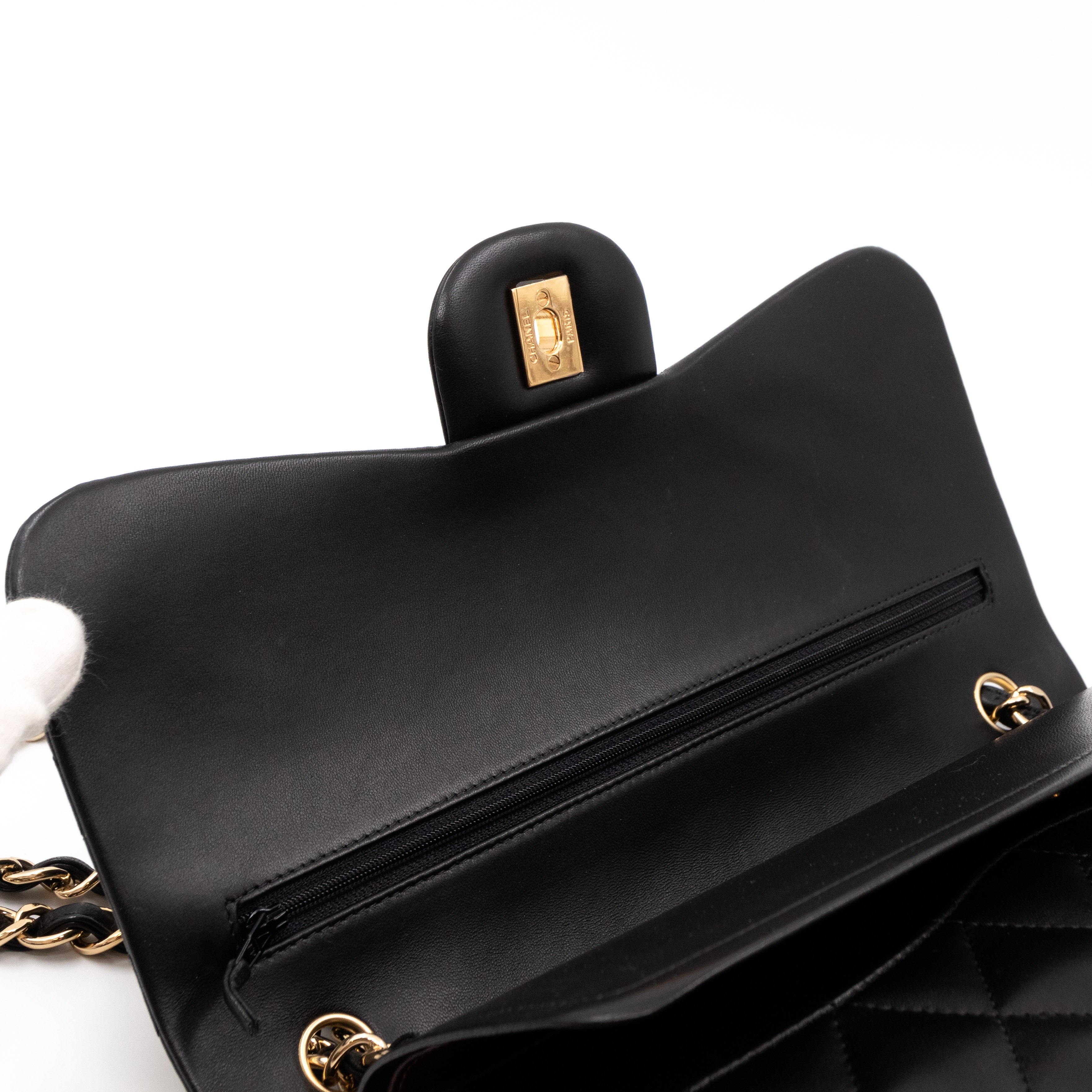 Classic Double Flap Jumbo Black Lambskin Gold