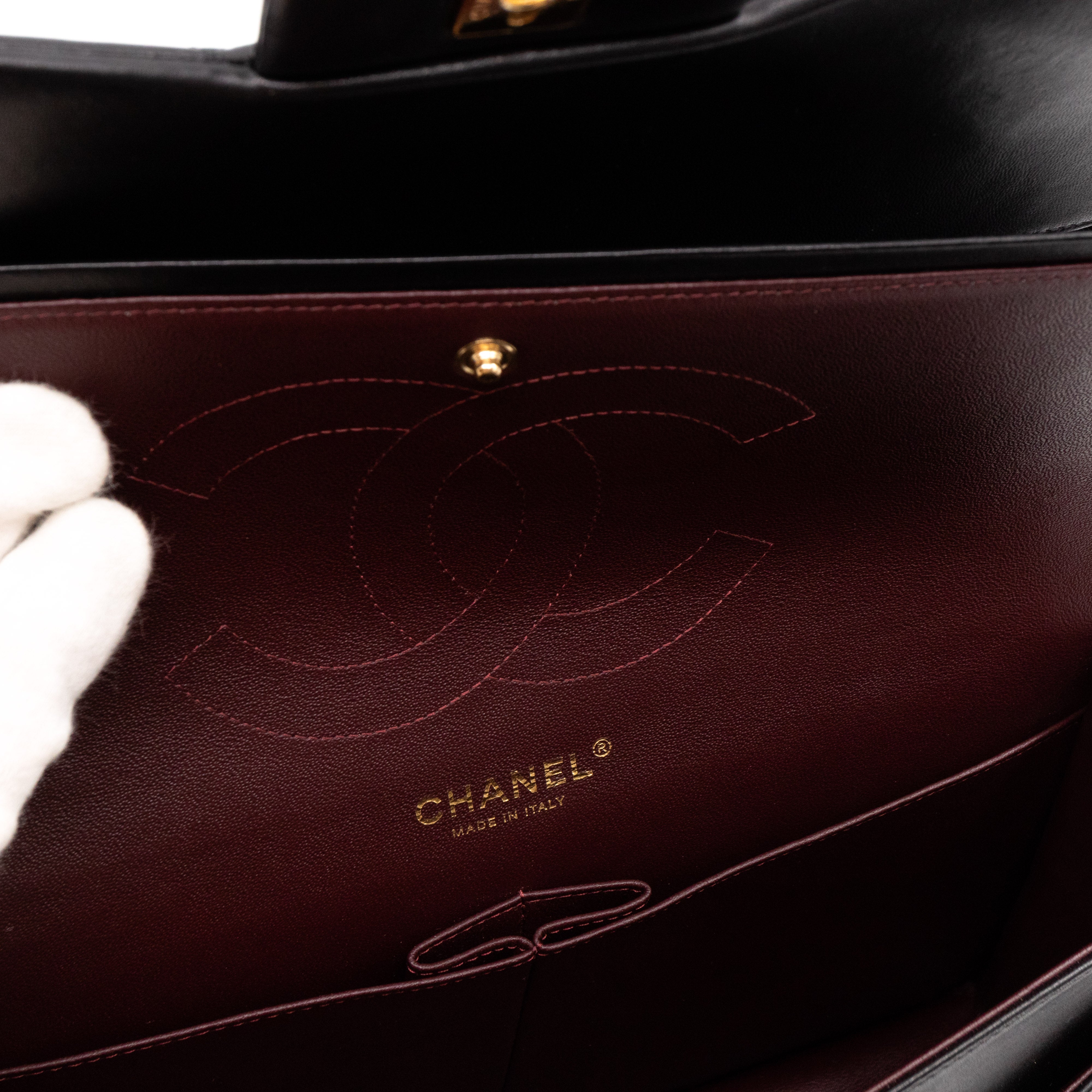 Classic Double Flap Jumbo Black Lambskin Gold