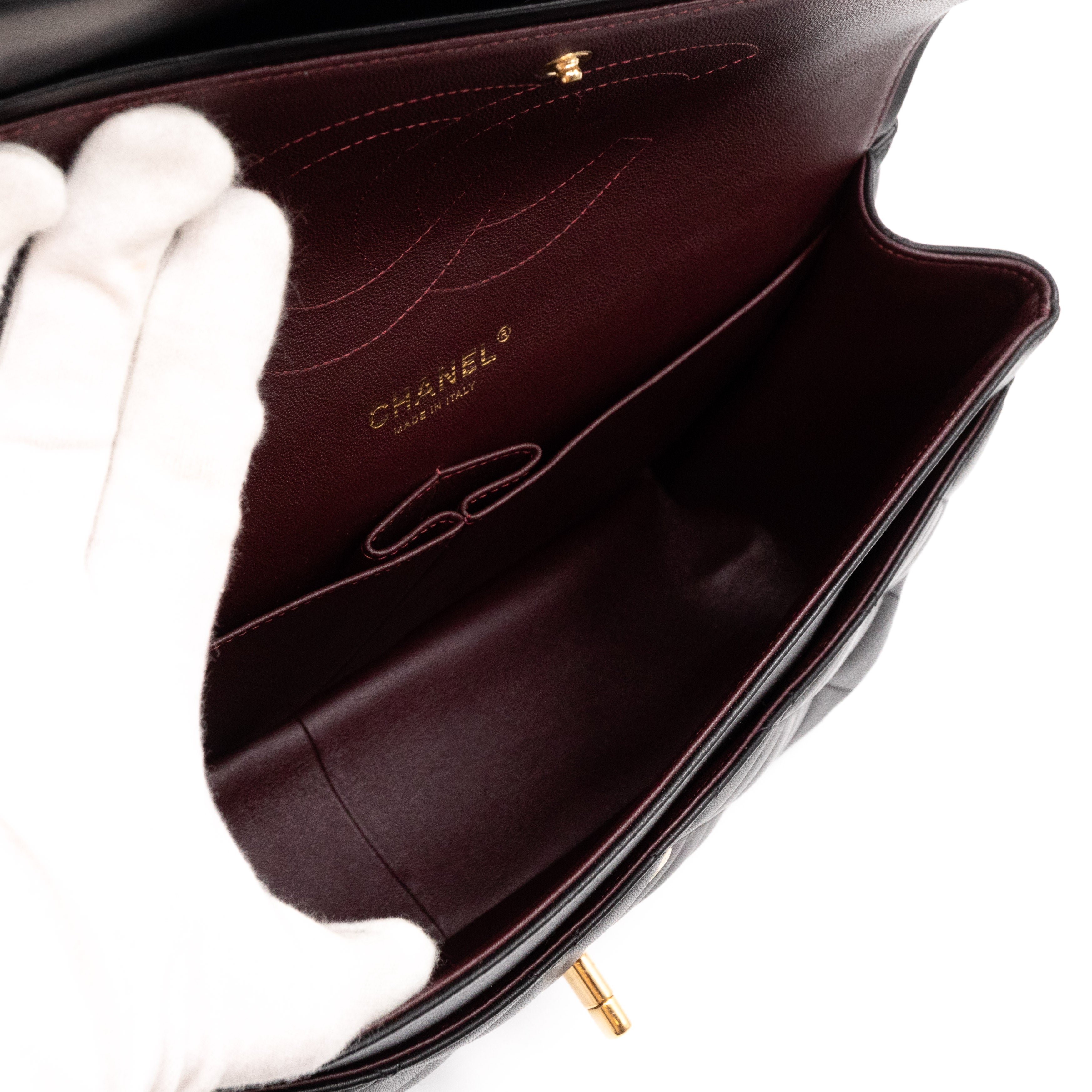 Classic Double Flap Jumbo Black Lambskin Gold