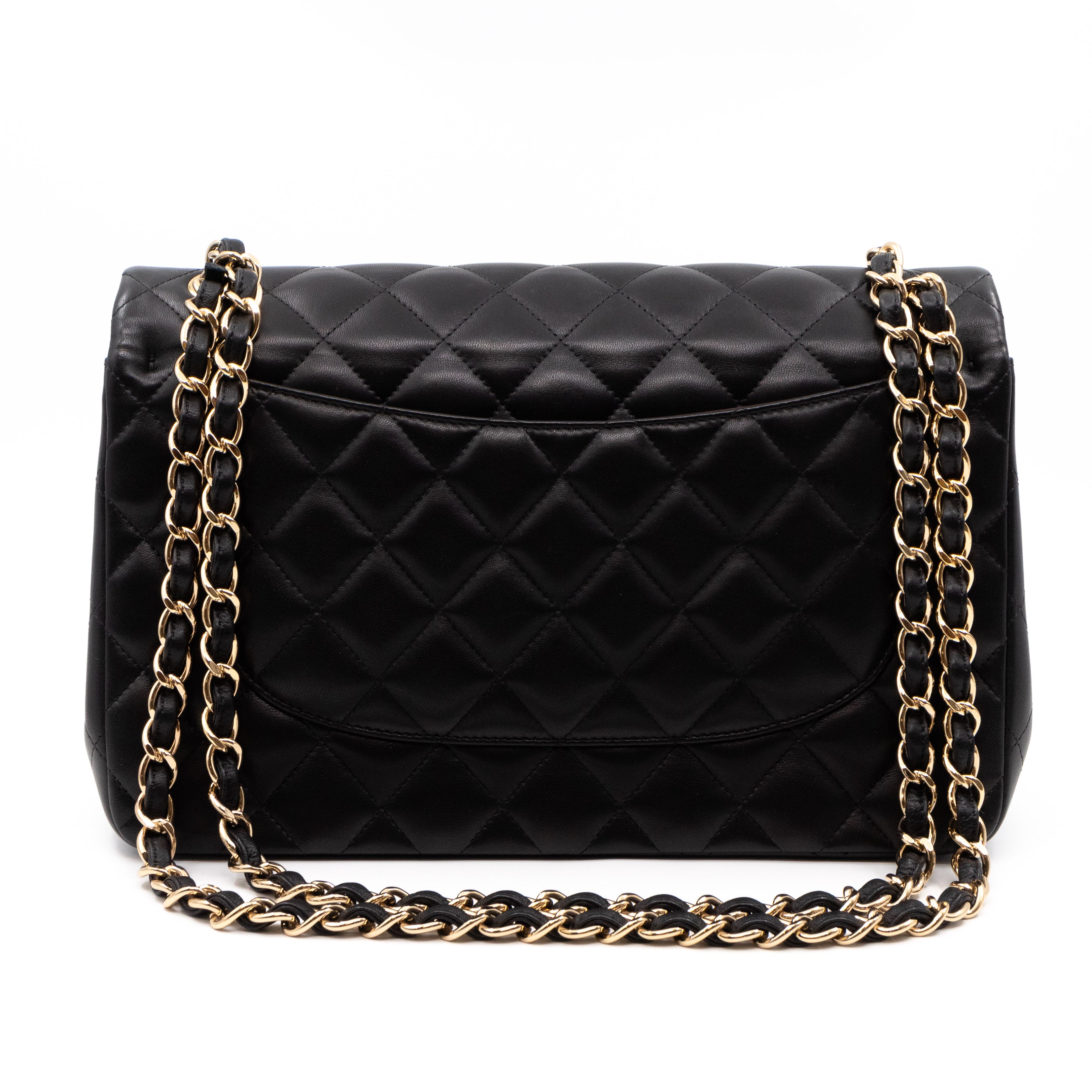 Classic Double Flap Jumbo Black Lambskin Gold