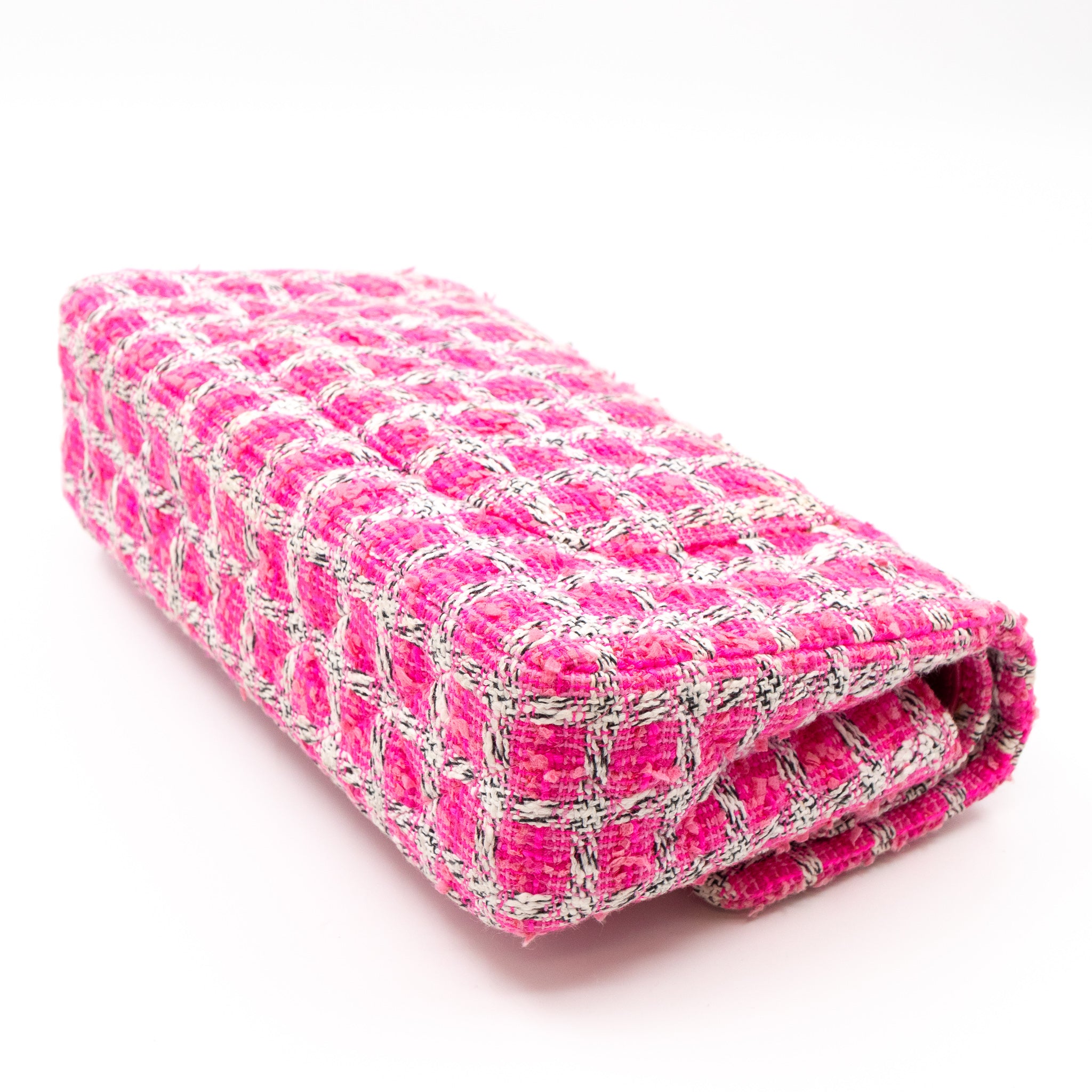 Classic Double Flap Bag Medium Tweed Pink